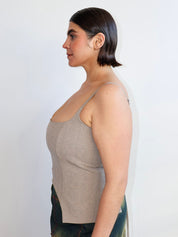 Fyoocher - Beige Plaid Corset (XL-4X)