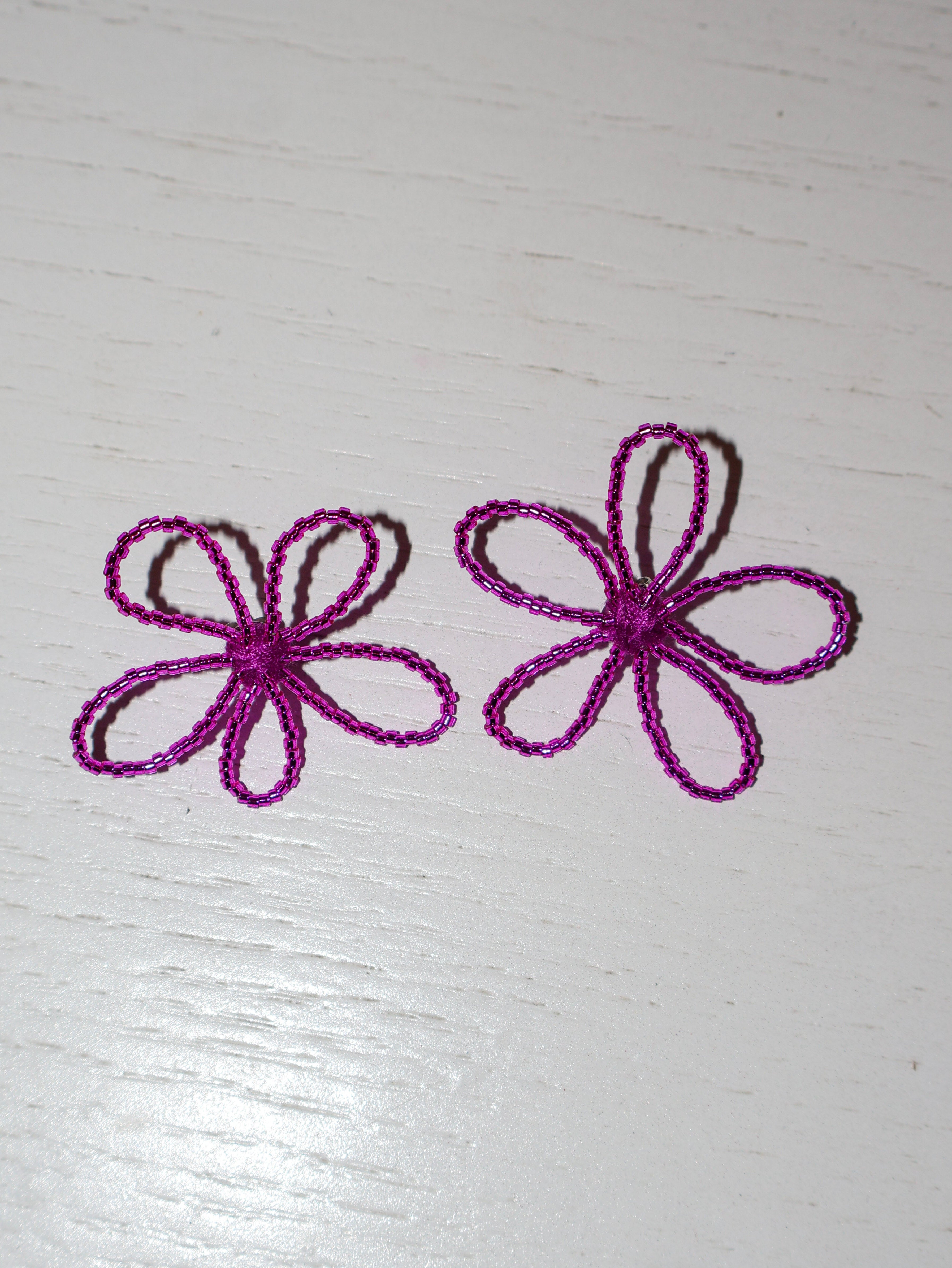 Rashelle - BB Magenta Flower Earrings