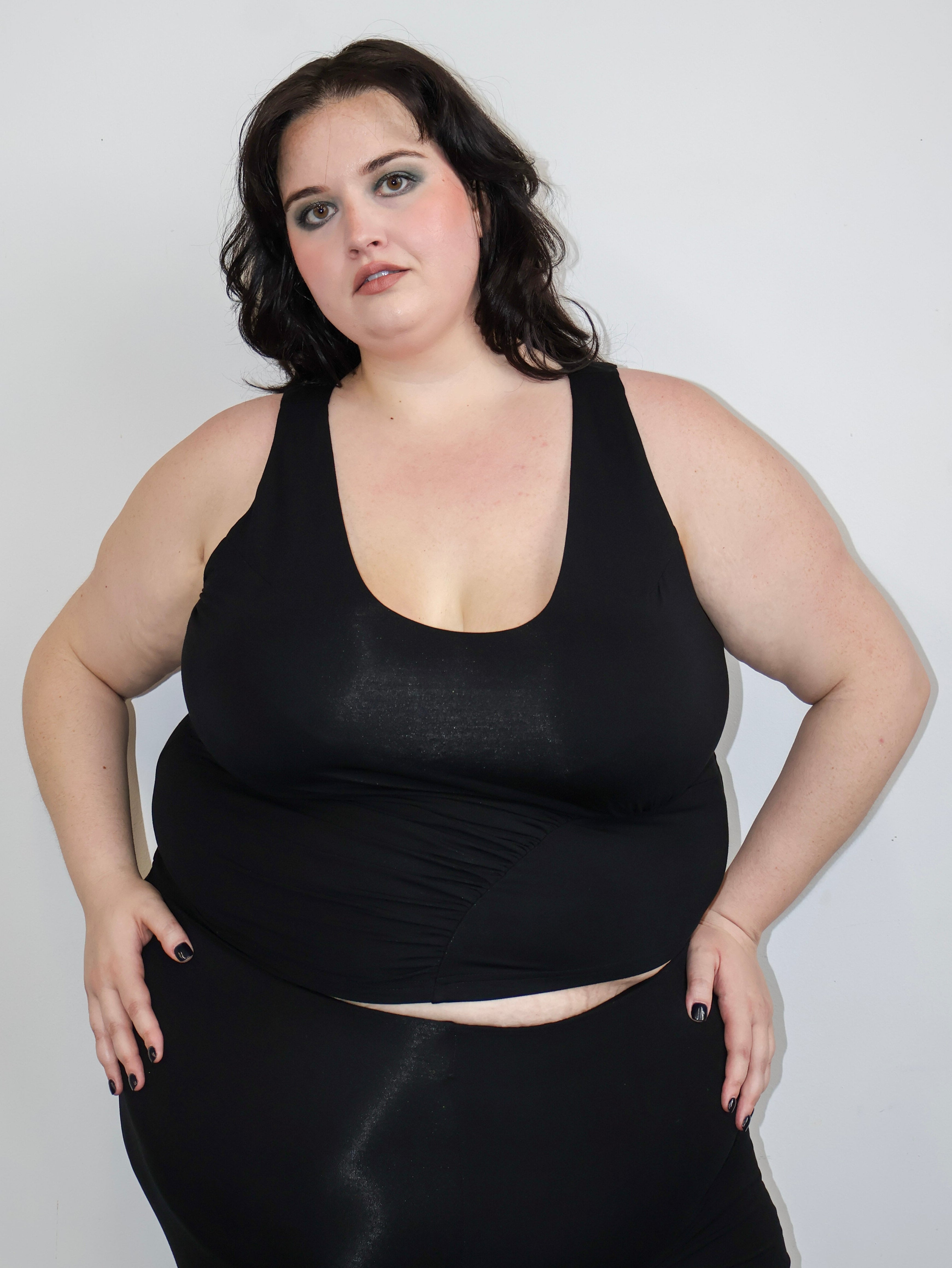 Aline - Aisha Asymmetric Ruched Tank Top (1X-4X)
