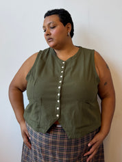 Noble - Olive Flared Vest (XL-3X)