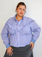 Grandpa's Shirts - Plaid Ruffle Shirt (2X/3X)