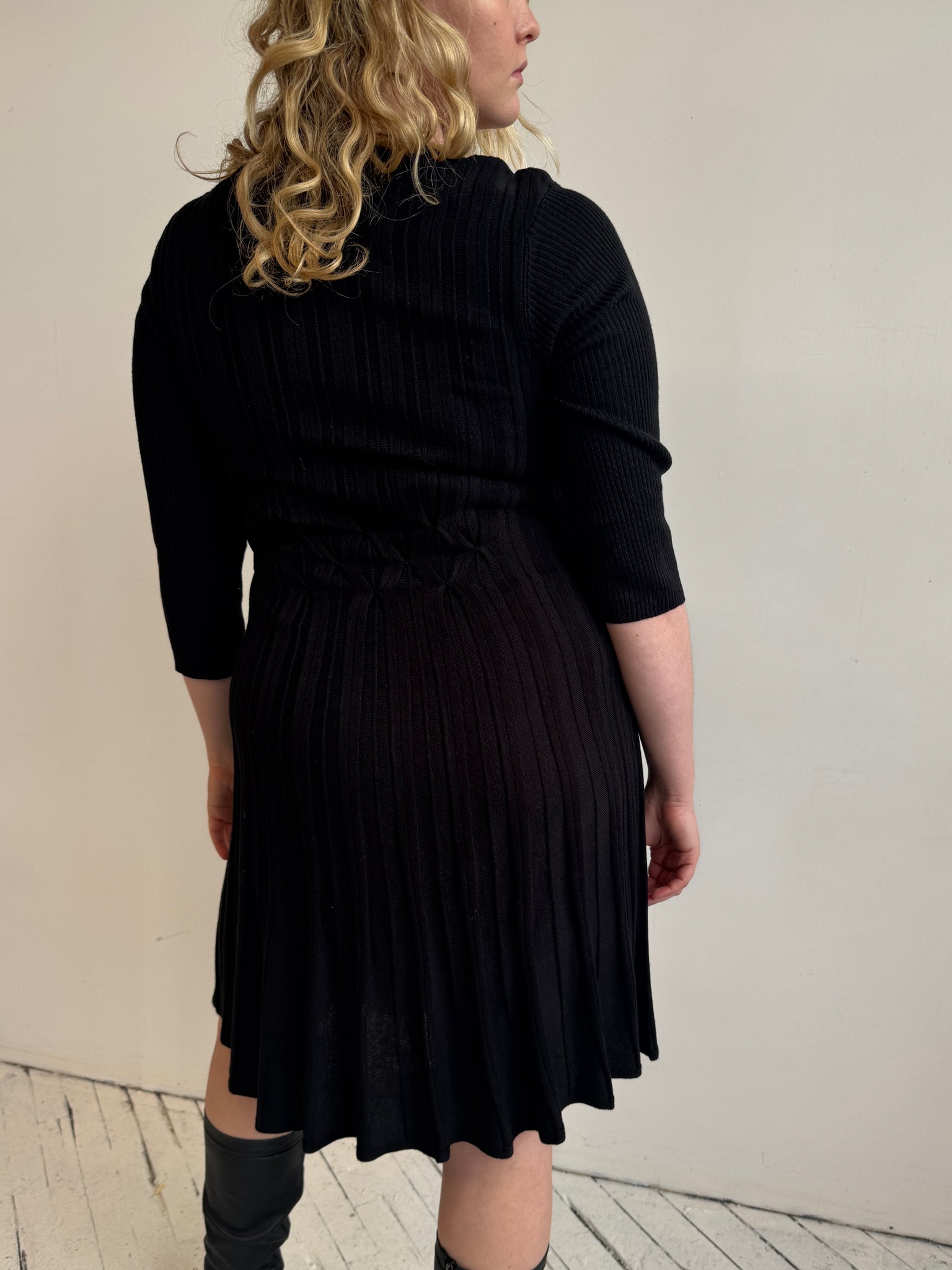 Vintage - Black Sweater Dress (L)