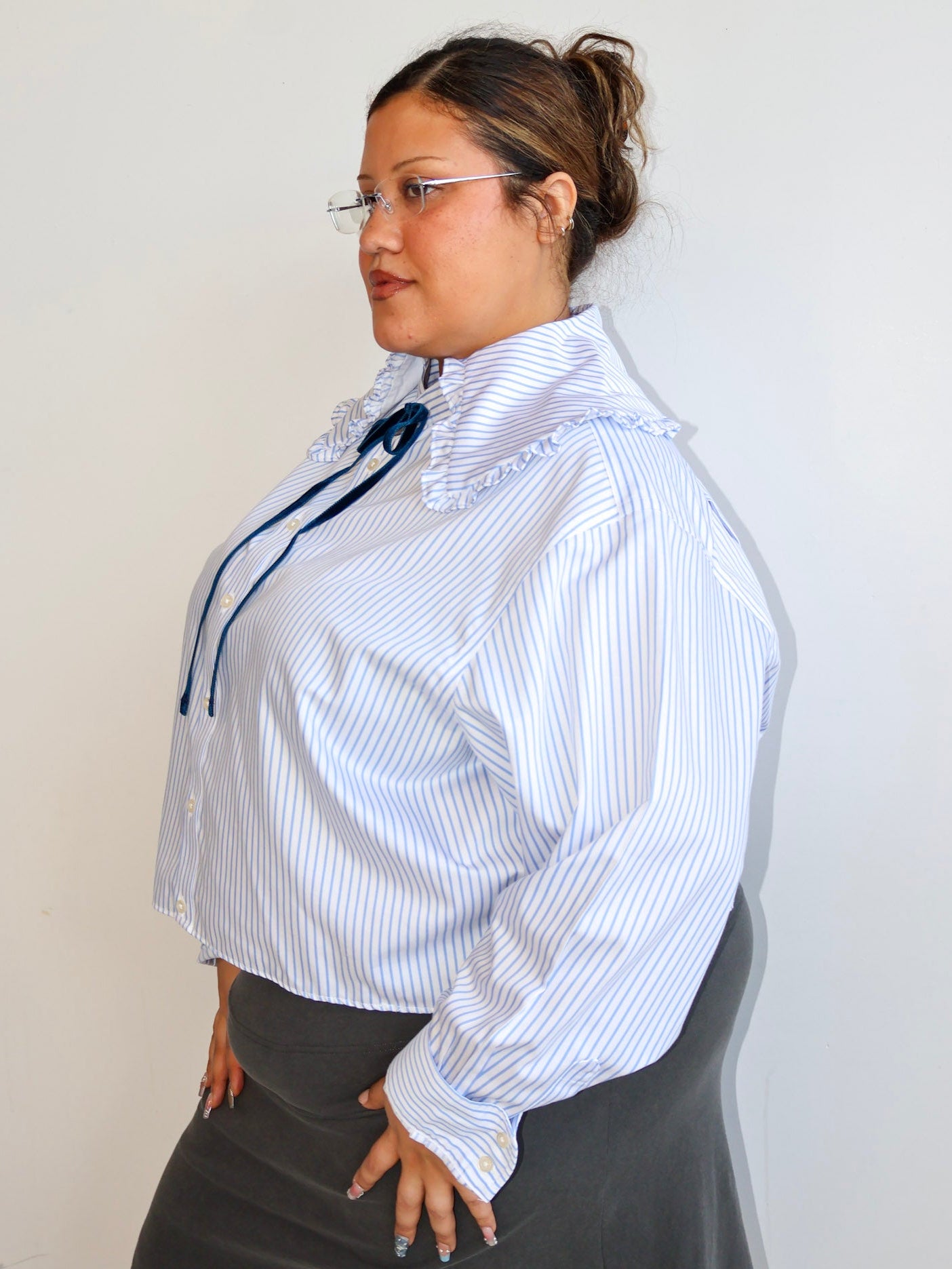 Grandpa's Shirts - Blue Striped Shirt (3X/4X)