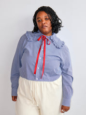 Grandpa's Shirts - Red Ribbon Collared Shirt (2X/3X)