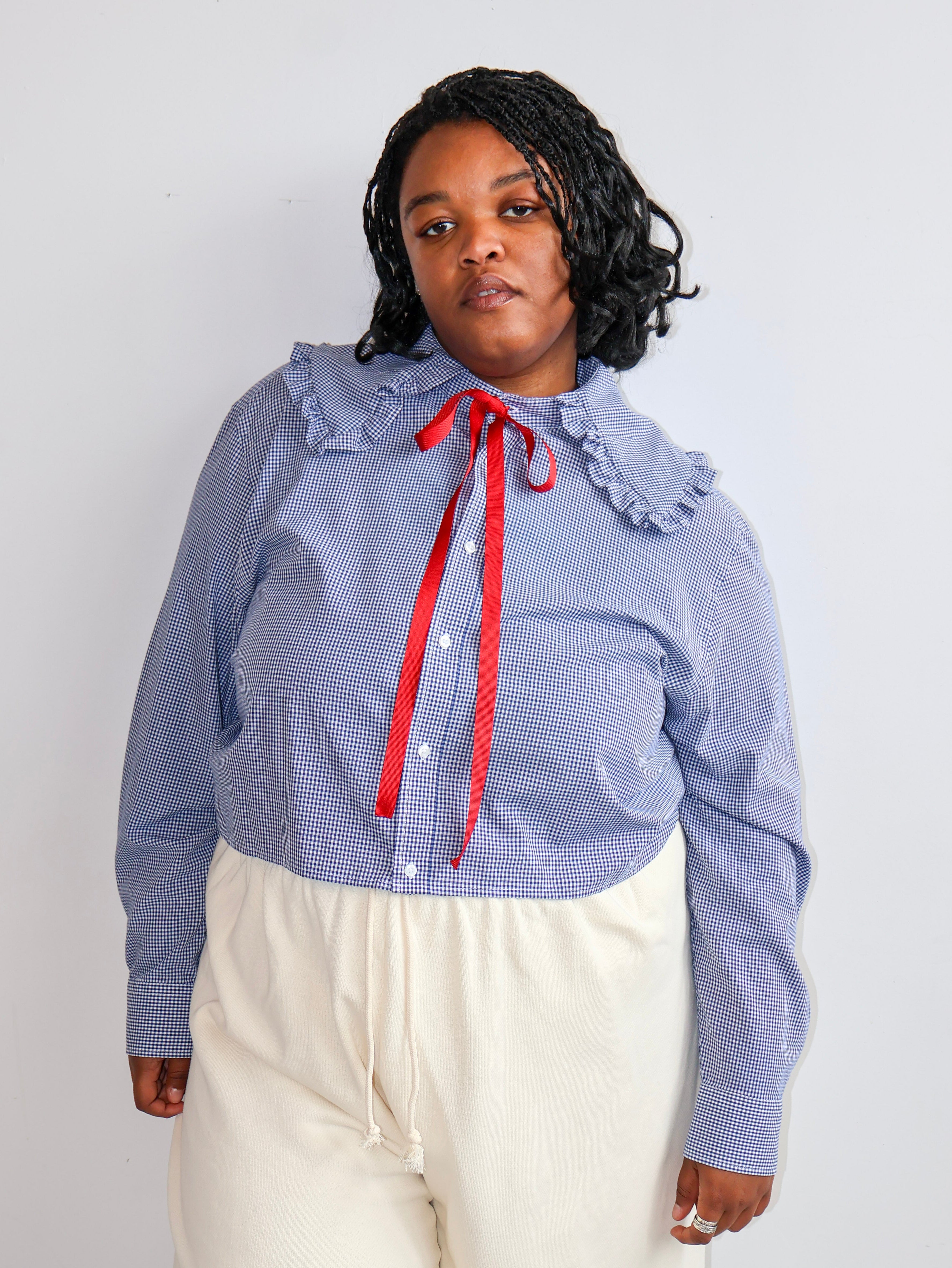 Grandpa's Shirts - Red Ribbon Collared Shirt (2X/3X)