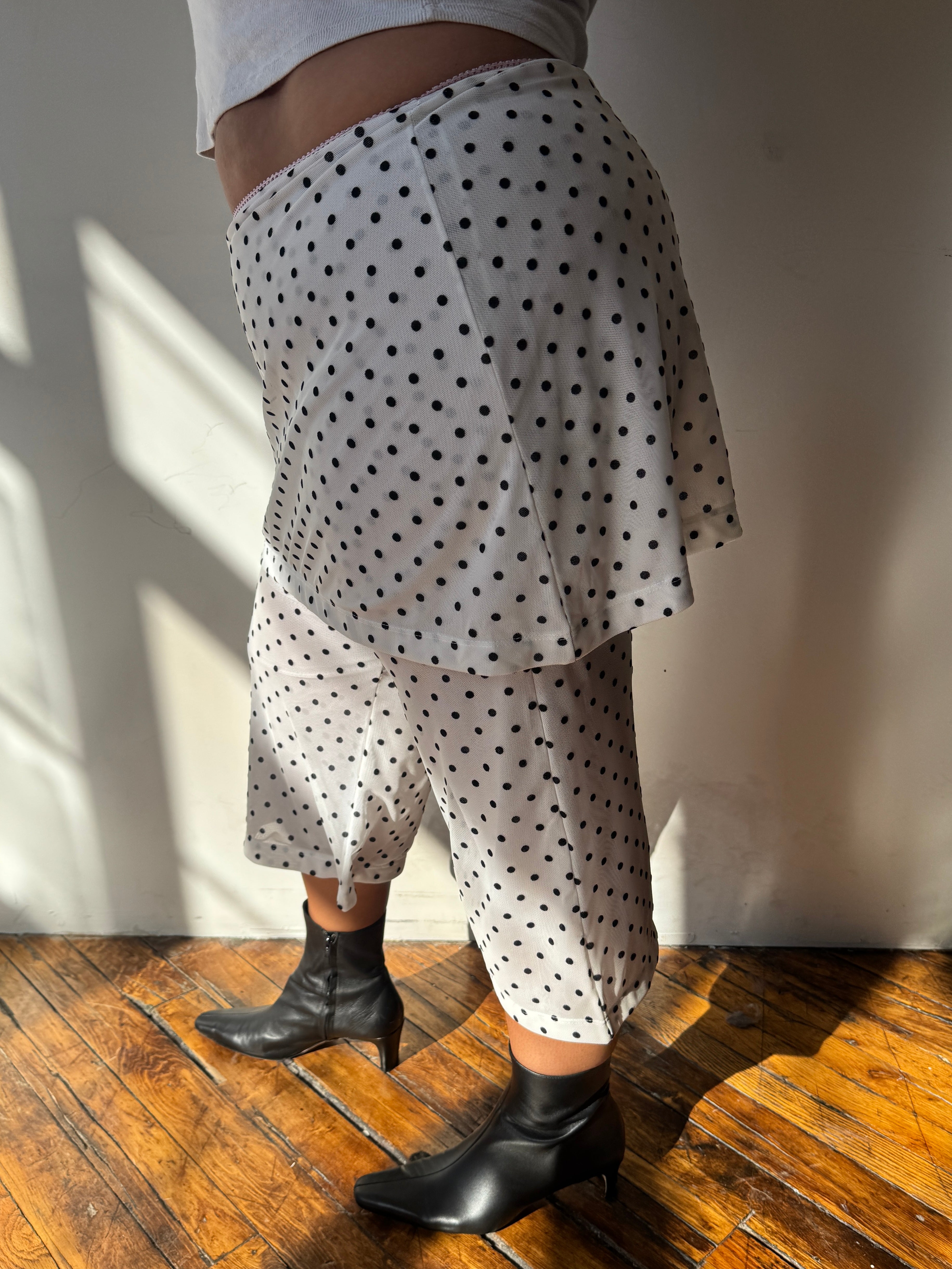 Cueva - Polka Dot Layered Culotte Pants (XL-3X)