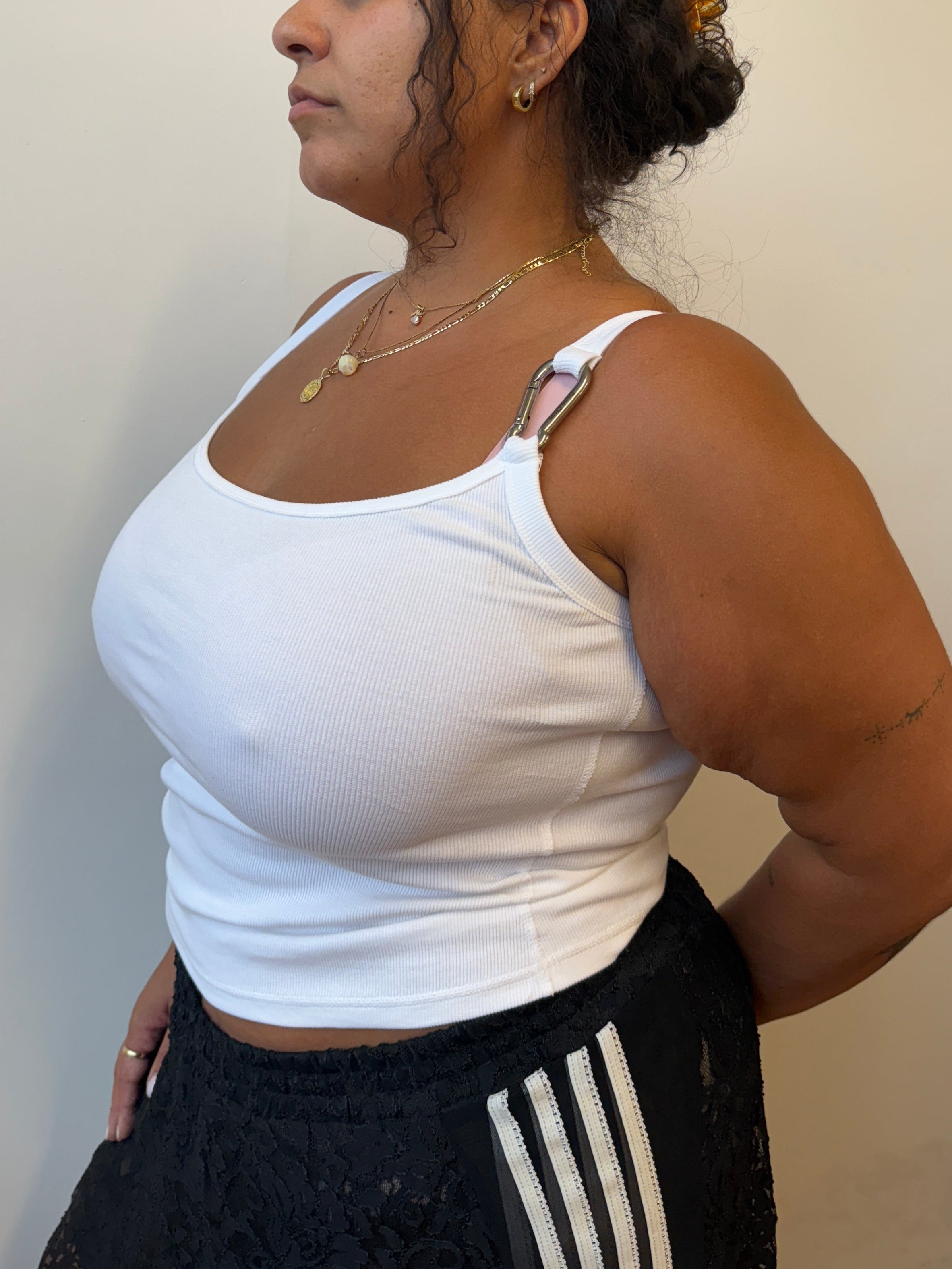 Coco Clem Tank - Carabiner Tank in White (L-5X)