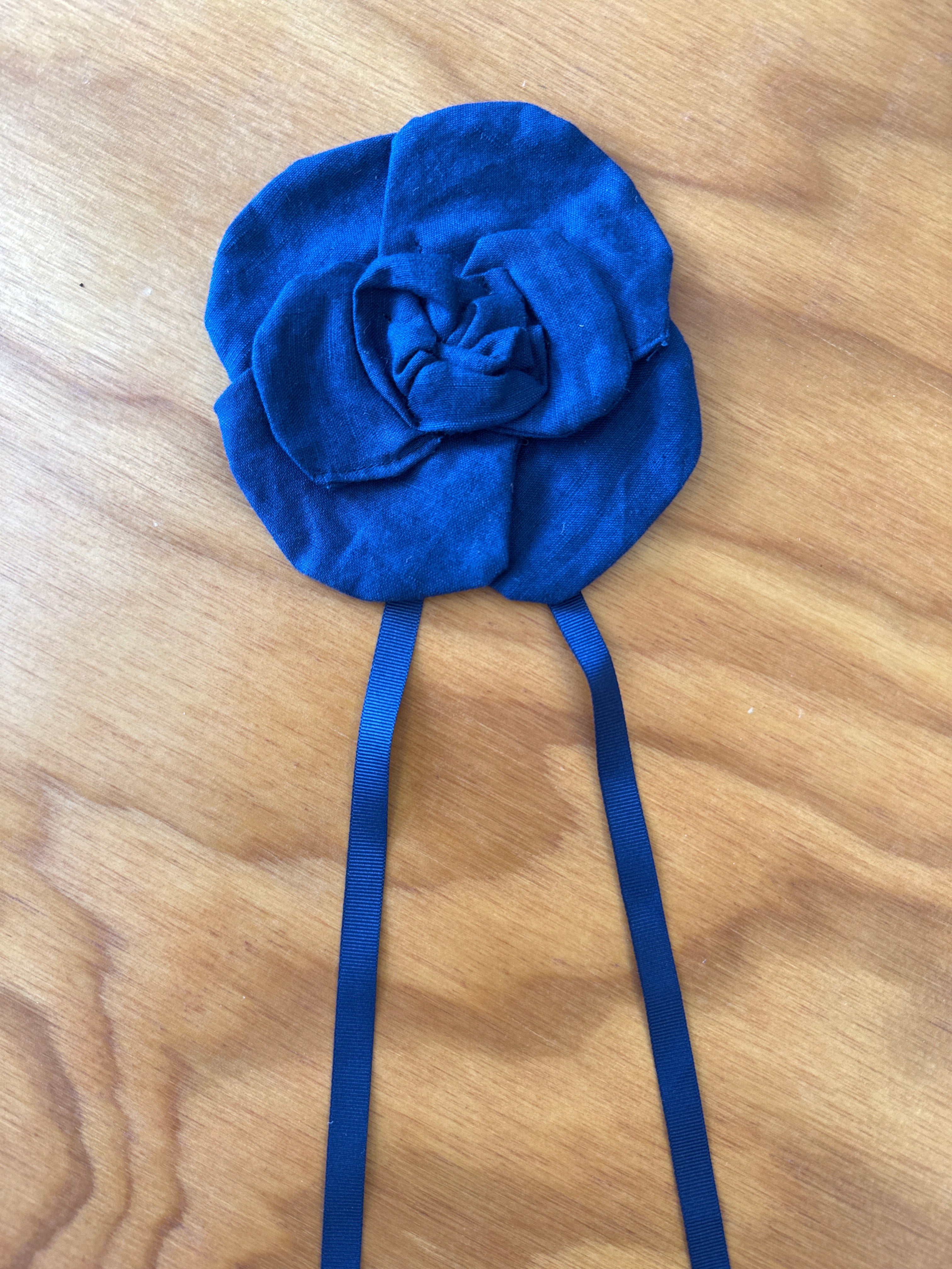 Grandpa's Shirts Brooch - Navy Linen