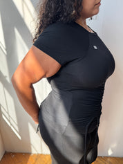Karla Laidlaw - Ruched Short Sleeve - Black (XL-3X)