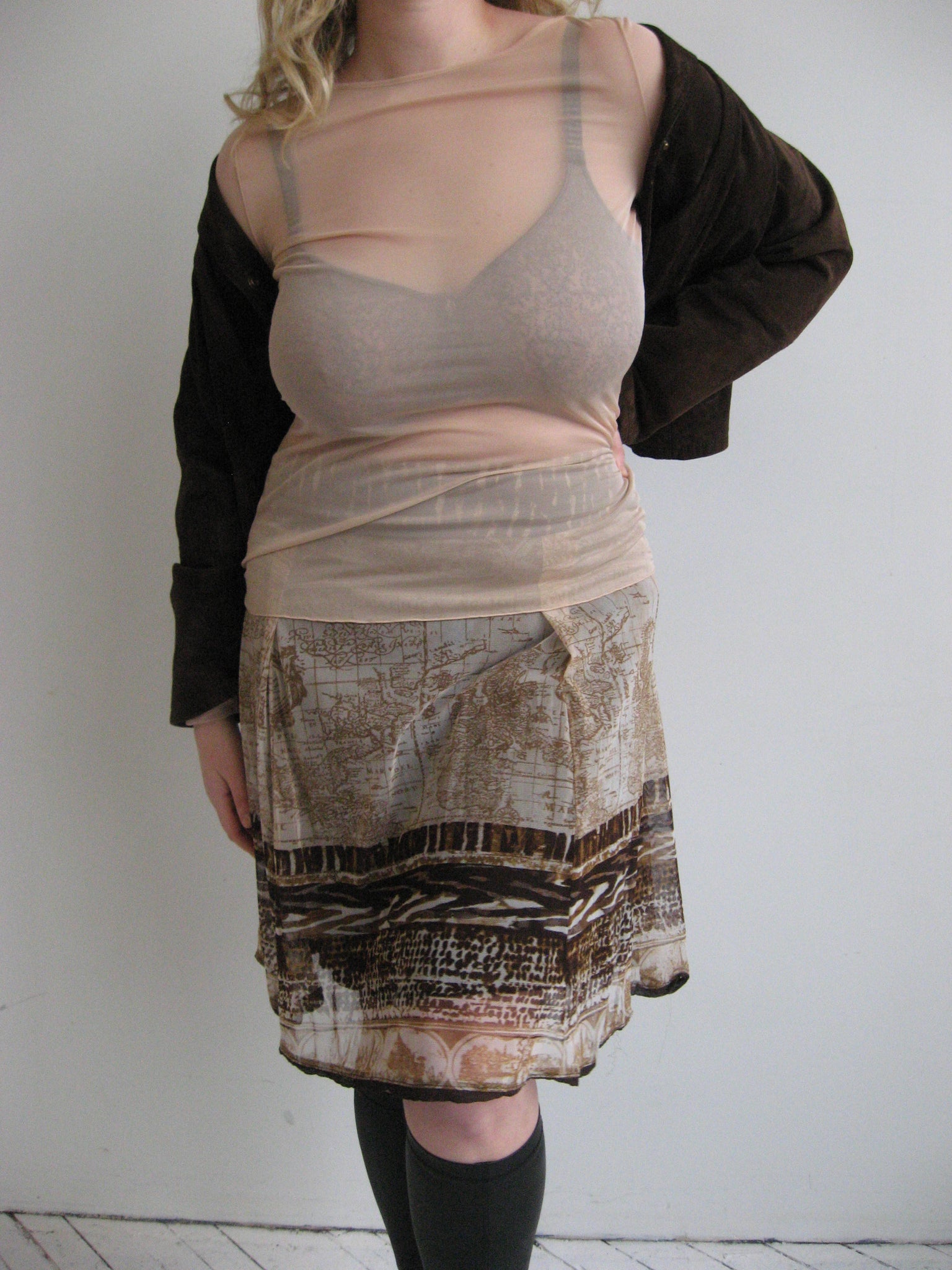 Italian Vintage - Sheer Cream Top (XL)