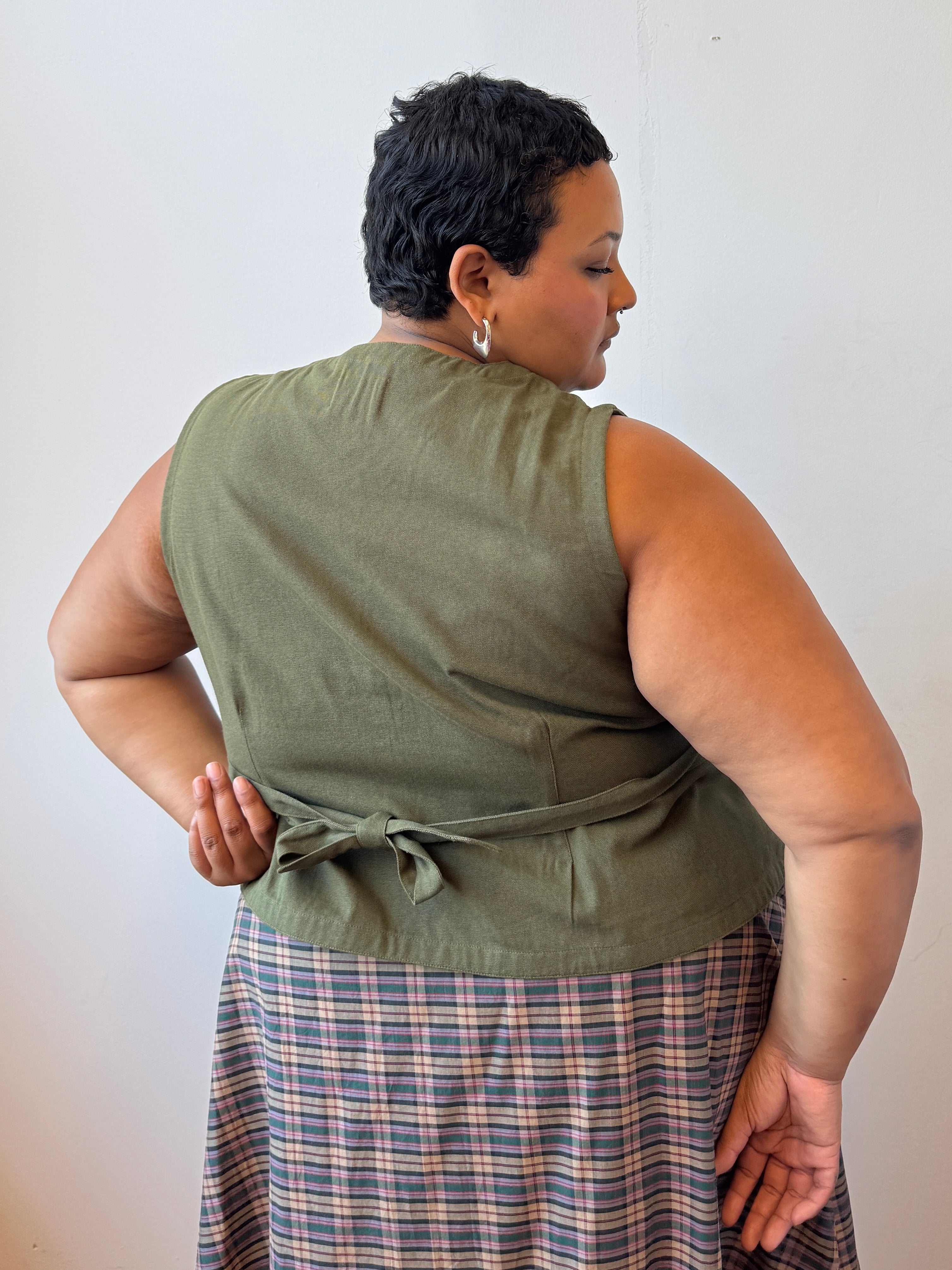 Noble - Olive Flared Vest (XL-3X)