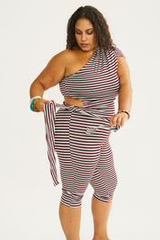 Aline - Avery One-Shoulder Tie Top (L-4X)