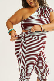 Aline - Avery One-Shoulder Tie Top (L-4X)