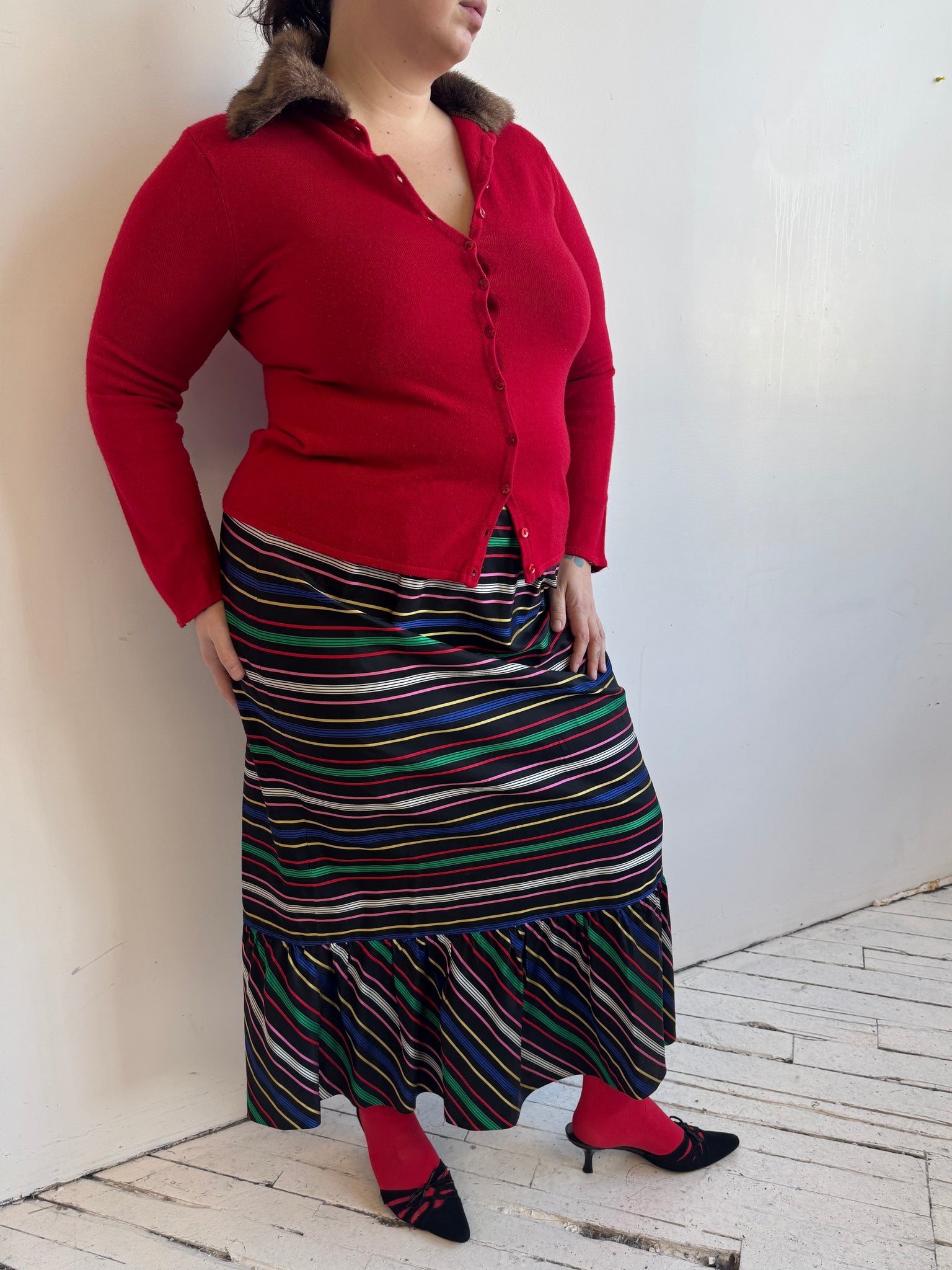 Vintage - Striped Long Skirt (XL/1X)