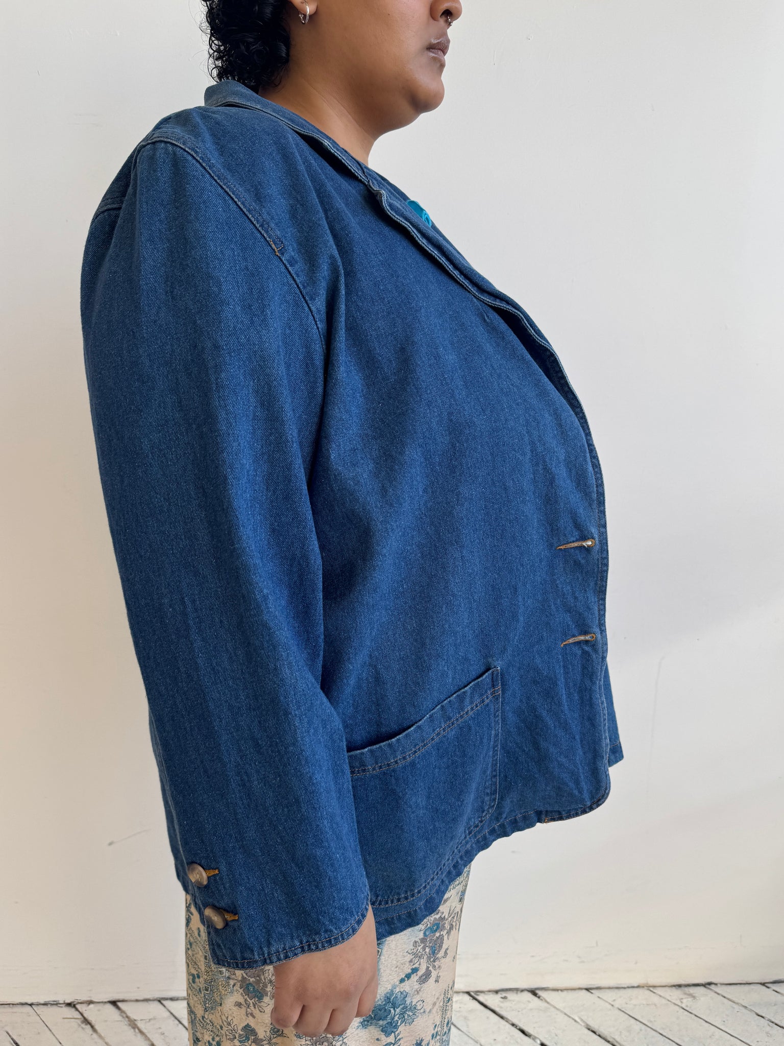 Vintage - Cotton Denim Blazer (2X)