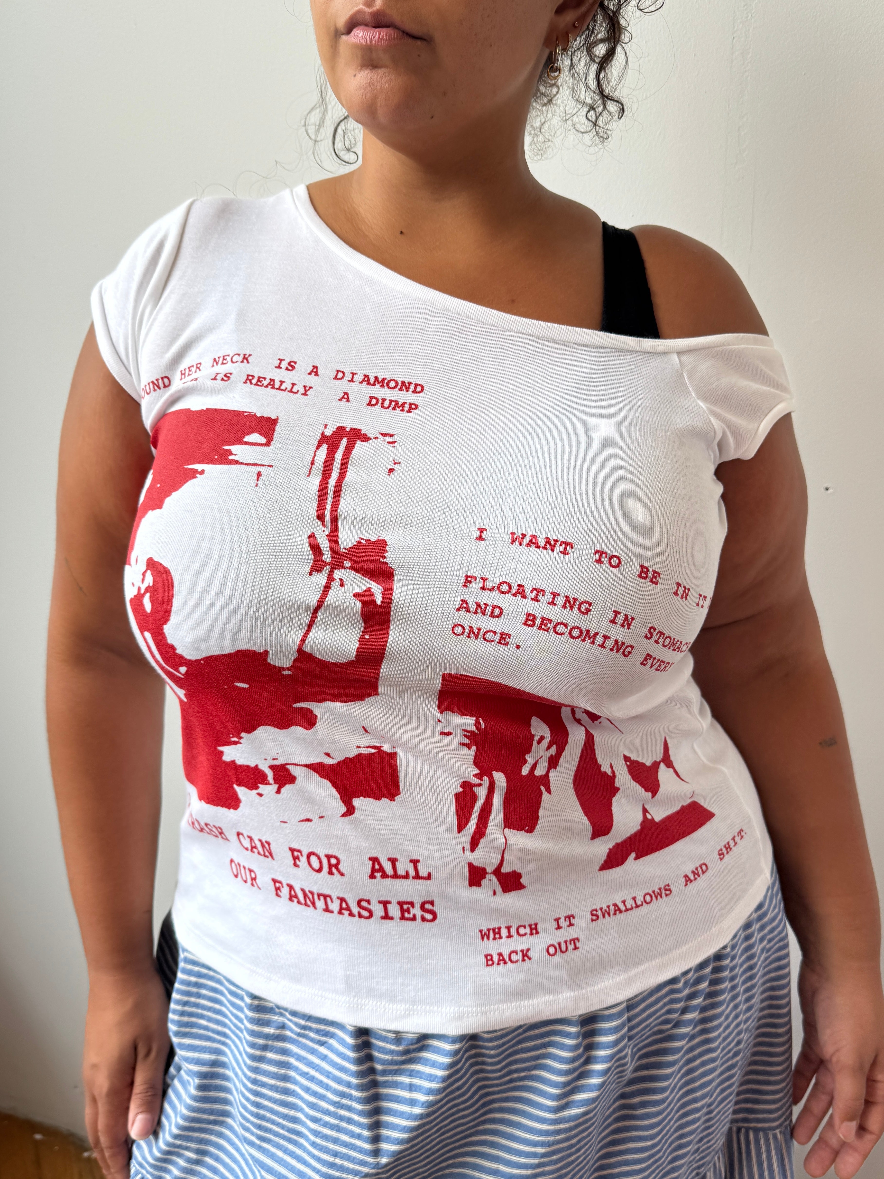 Ophelia Byrne - Red Postage Collage Tee (XL-3X)