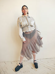 Ester Manas - Asymmetrical Skirt - Grey Mesh (XL-4X)