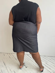 Vintage - Denim Skirt Pink Stitching (2X)