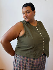 Noble - Olive Flared Vest (XL-3X)