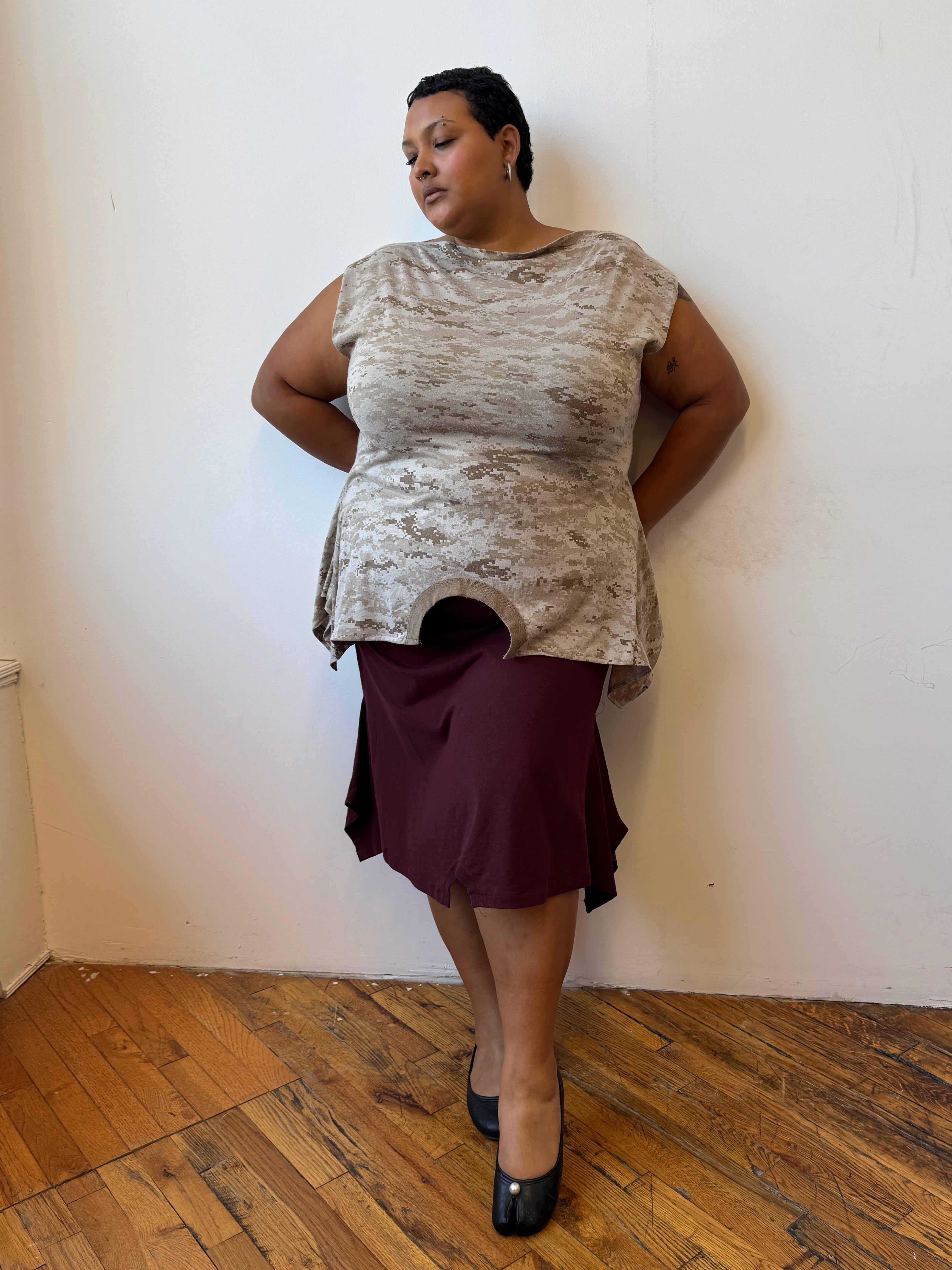 Gina Correri - Burgundy Midi T-Skirt (XL & XXL)