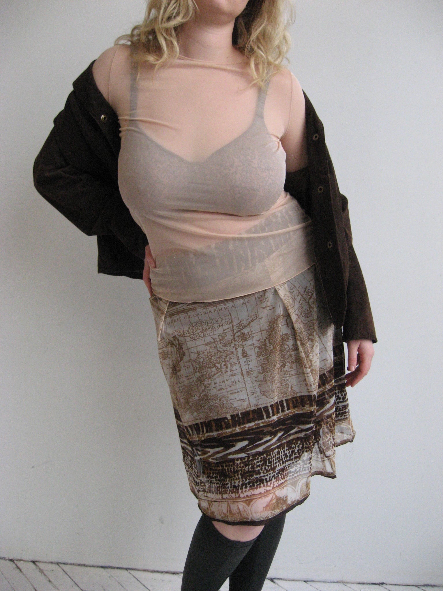 Italian Vintage - Sheer Cream Top (XL)