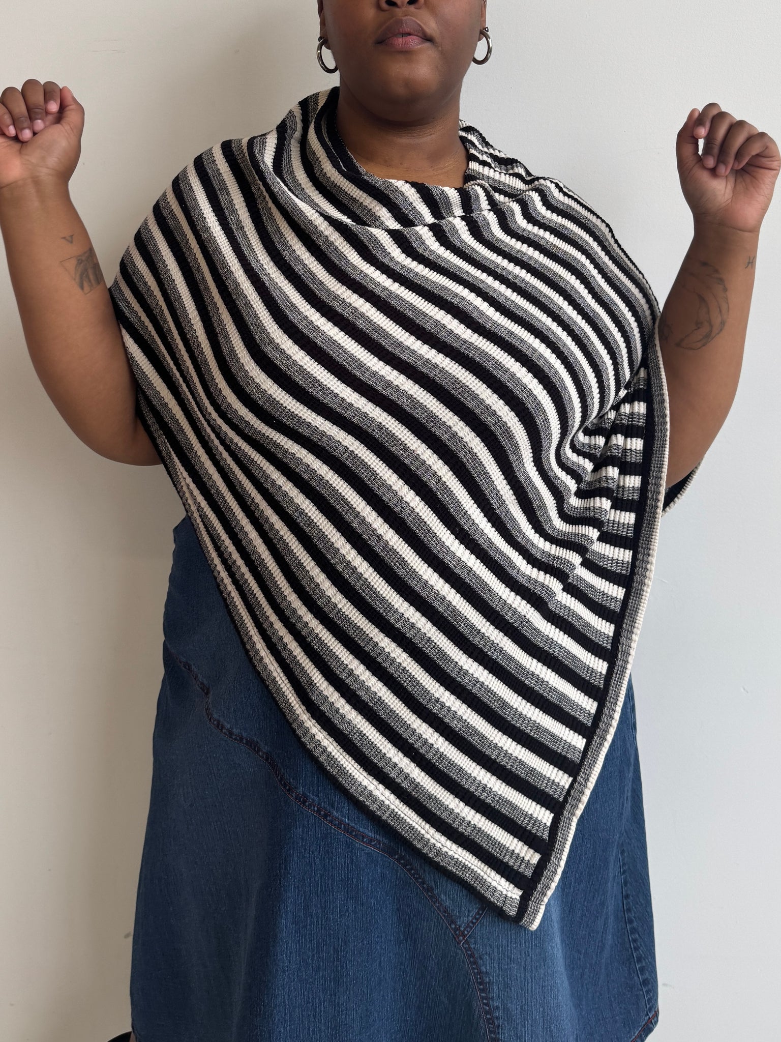 Vintage - Striped Poncho (L-4X)