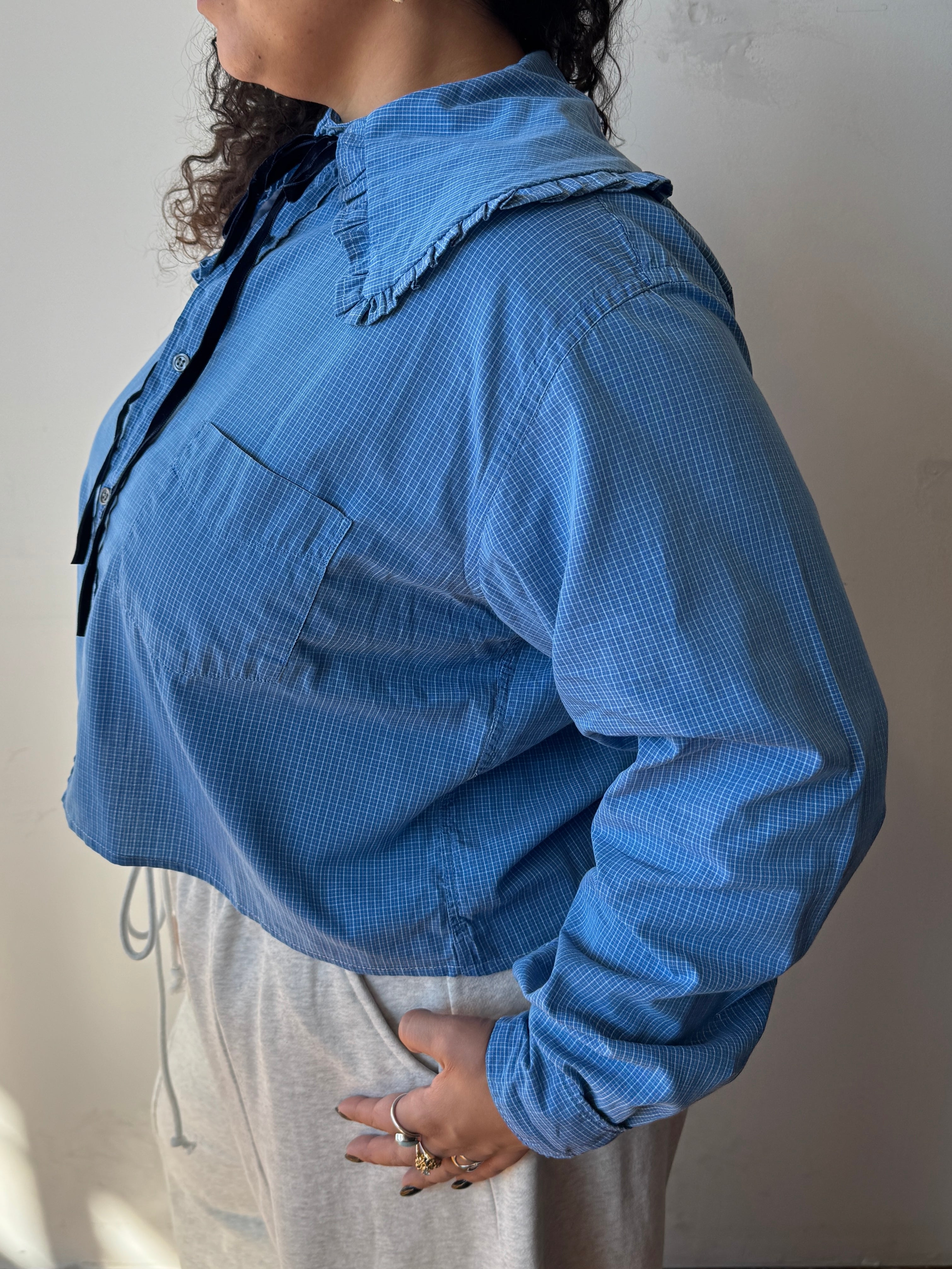 Grandpa's Shirts - Blue Lily Shirt (1X)