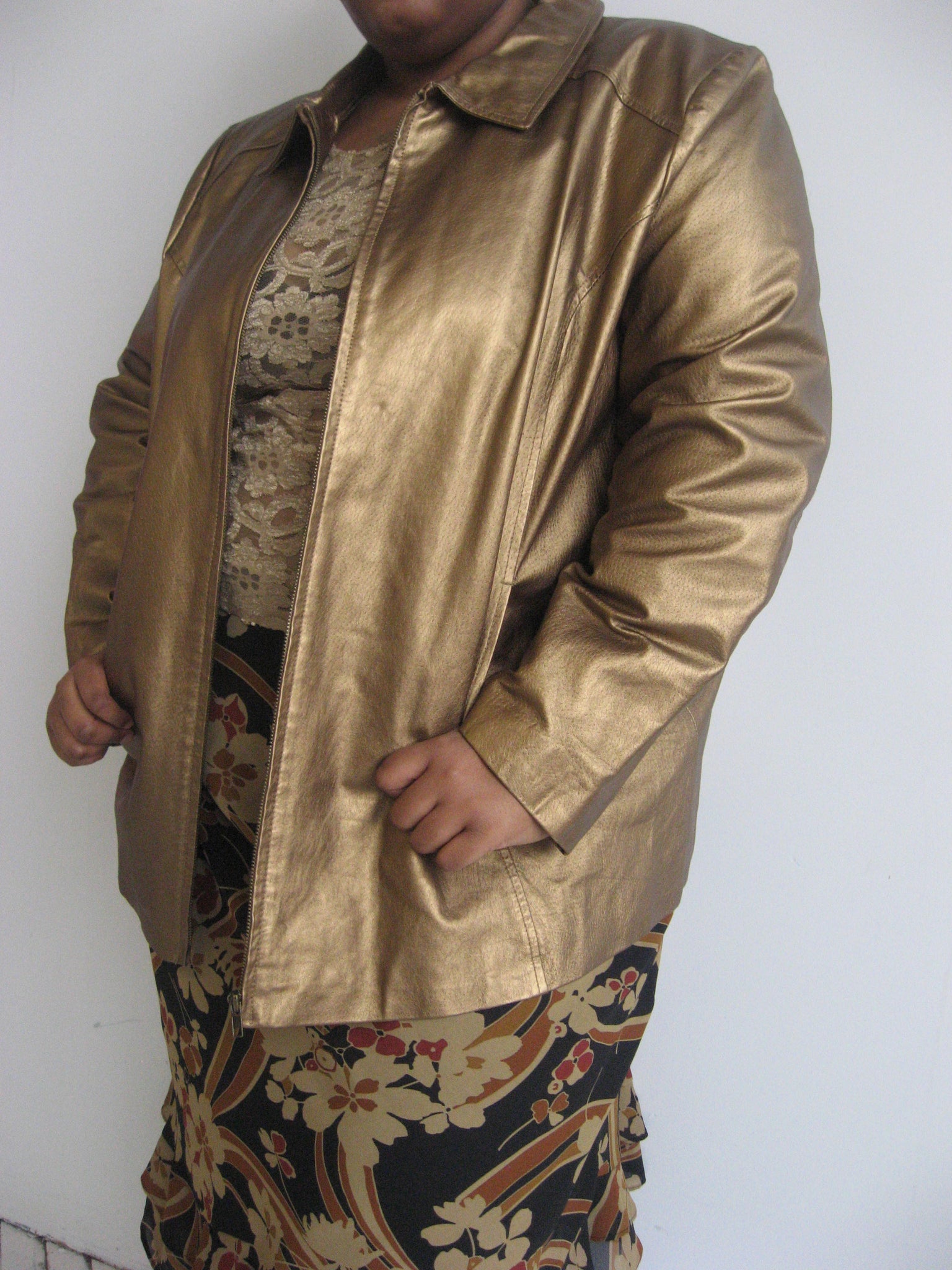 Vintage - Gold Leather Jacket (3X)