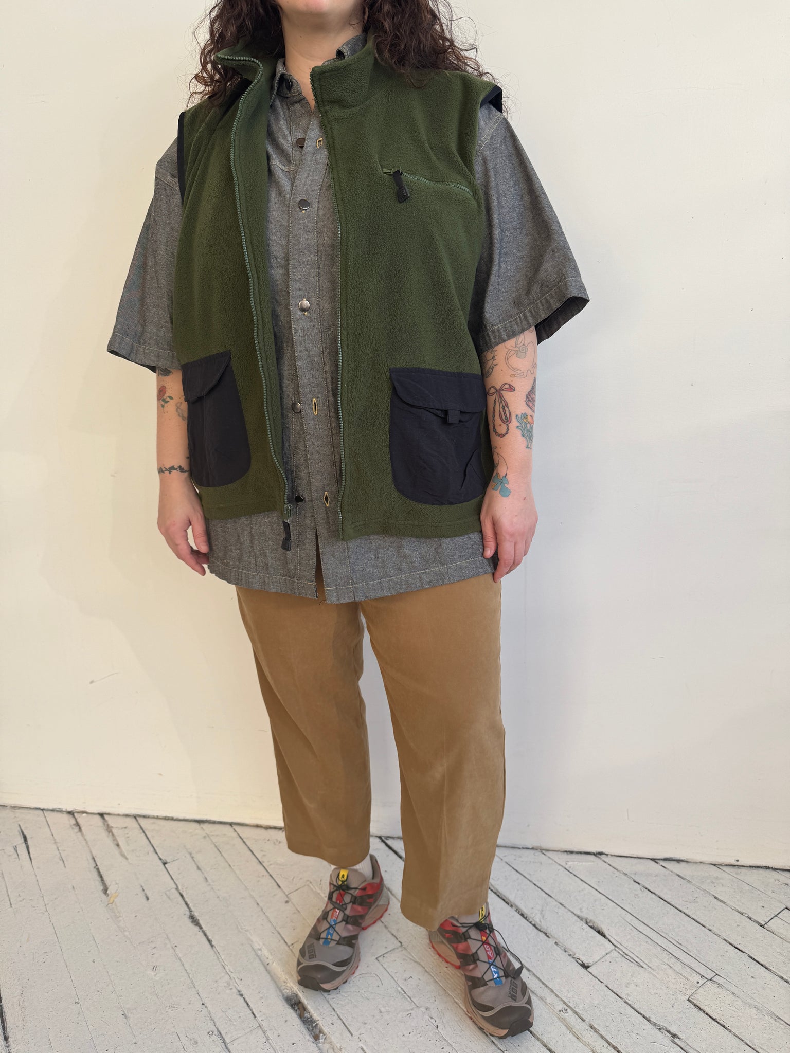 Vintage - Green Fleece Vest (3X)