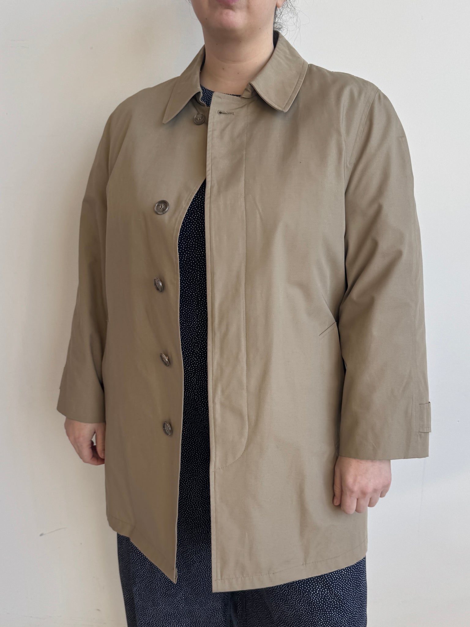 Vintage - Khaki Fur Lined Trench (1X/2X)