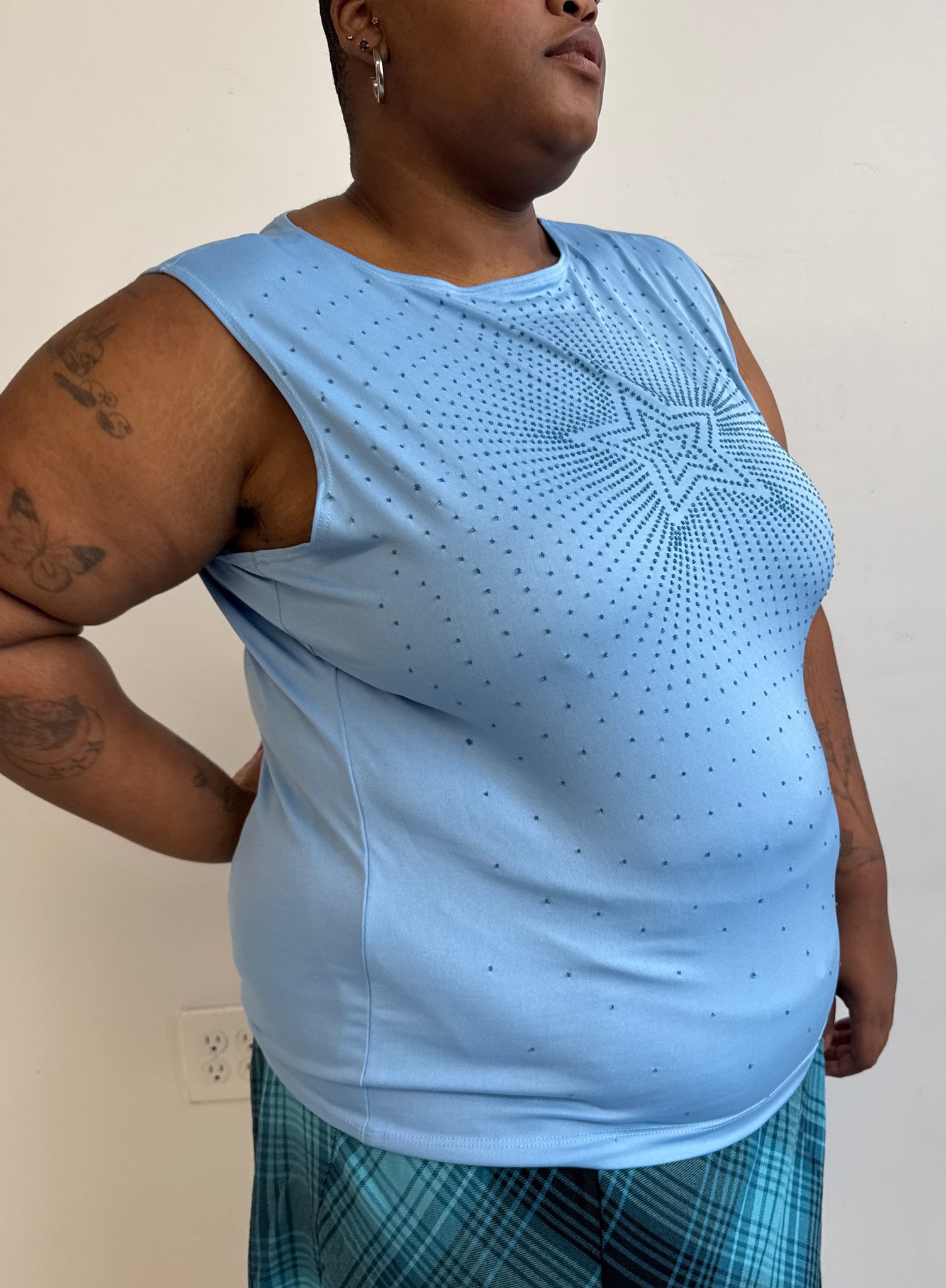 Vintage - Baby Blue Star Tank (2X/3X)