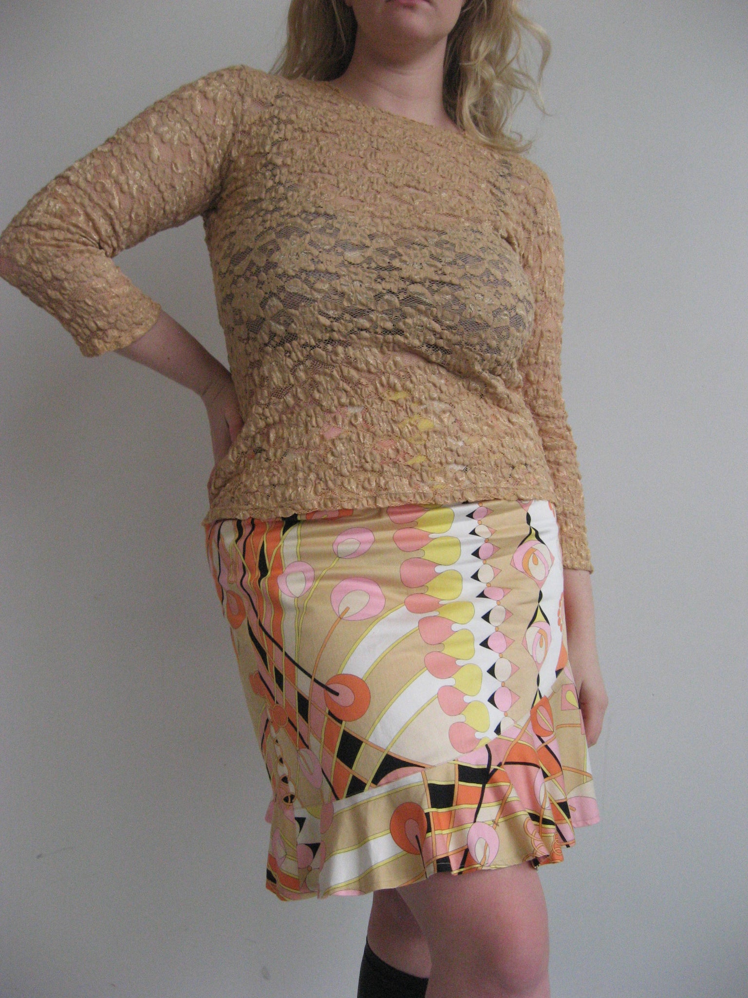 Italian Vintage - Geometric Skirt (L)