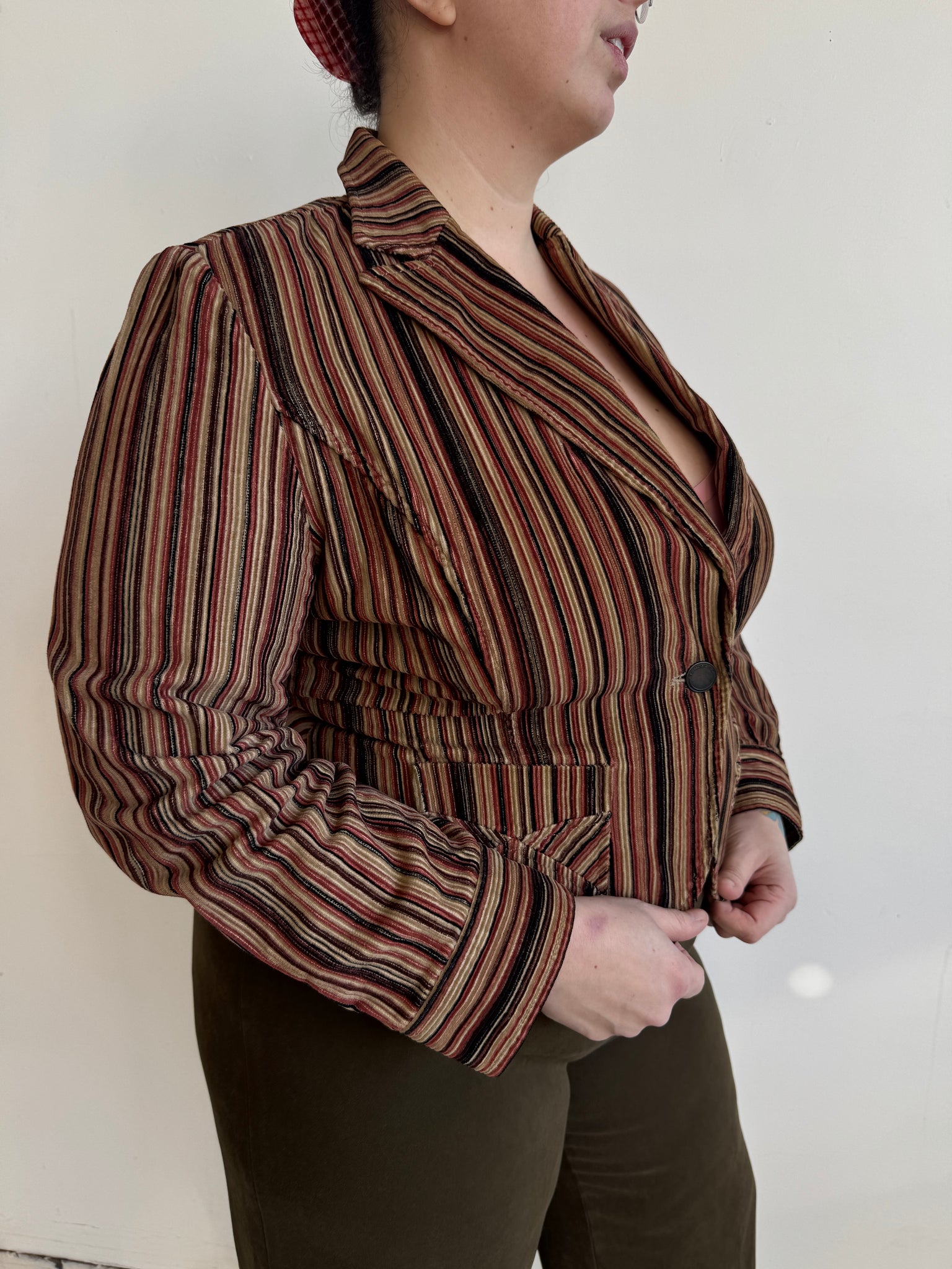 Vintage - Stripe Corduroy Blazer (XL/1X)