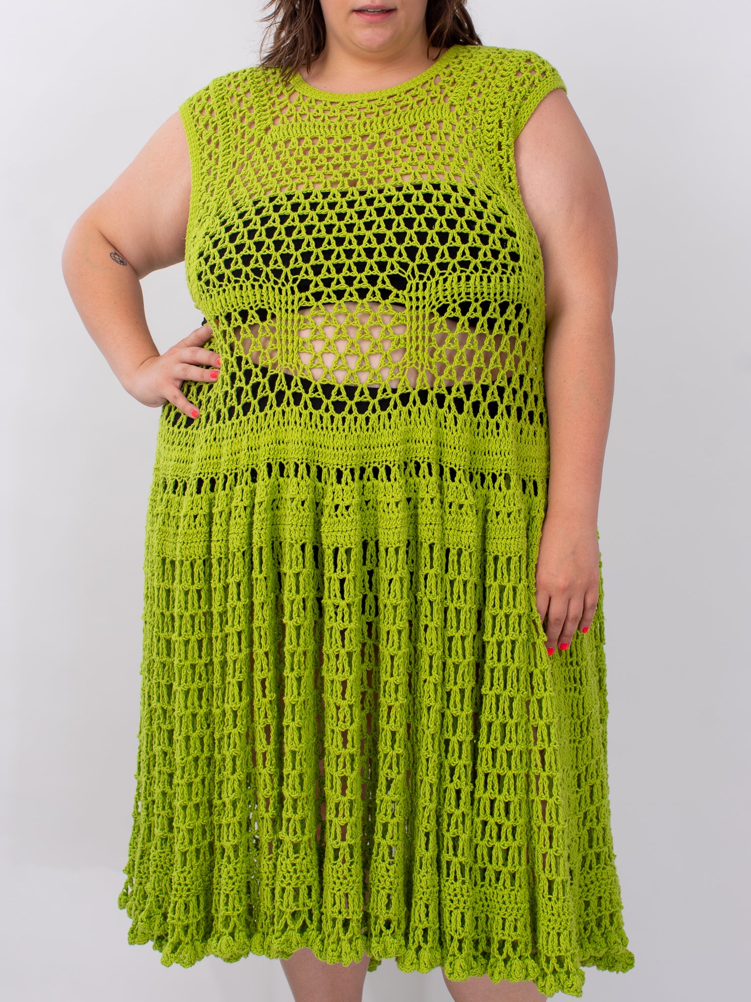Flower Boy Ted - Green Crochet Dress