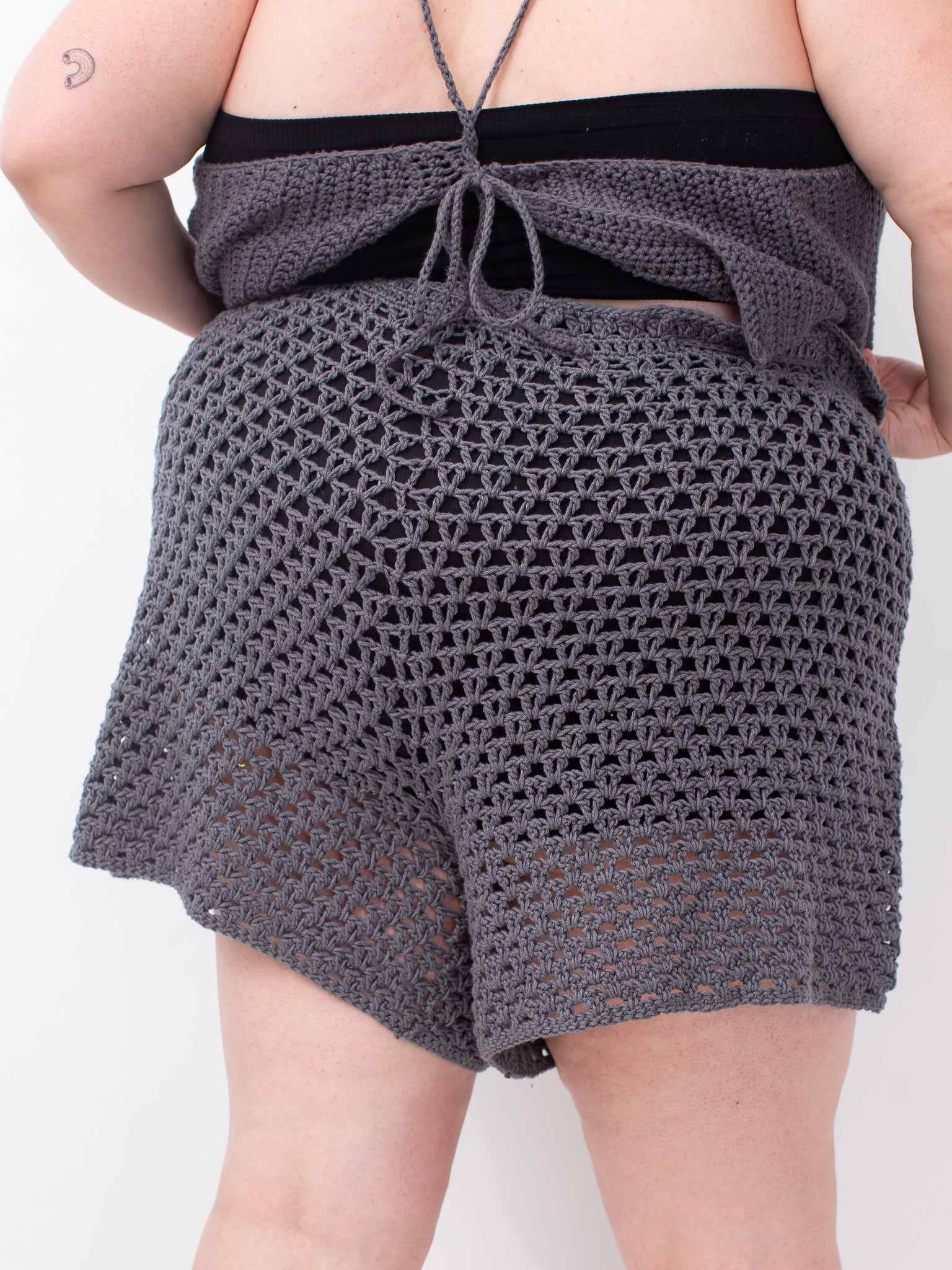 Flower Boy Ted - Grey Crochet Shorts