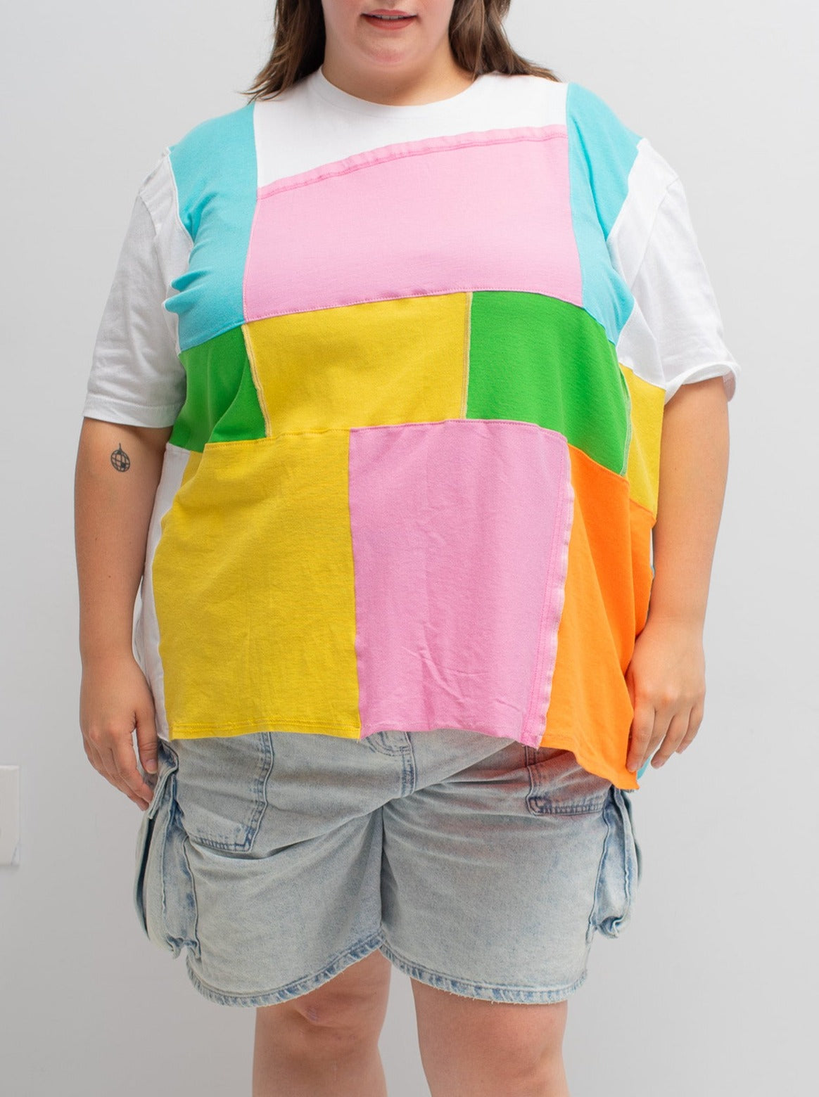 Playback Threads - Rainbow Patchwork Tee (4X)