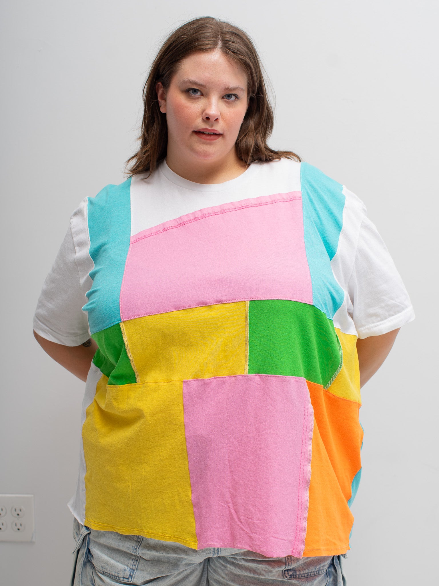 Playback Threads - Rainbow Patchwork Tee (4X)