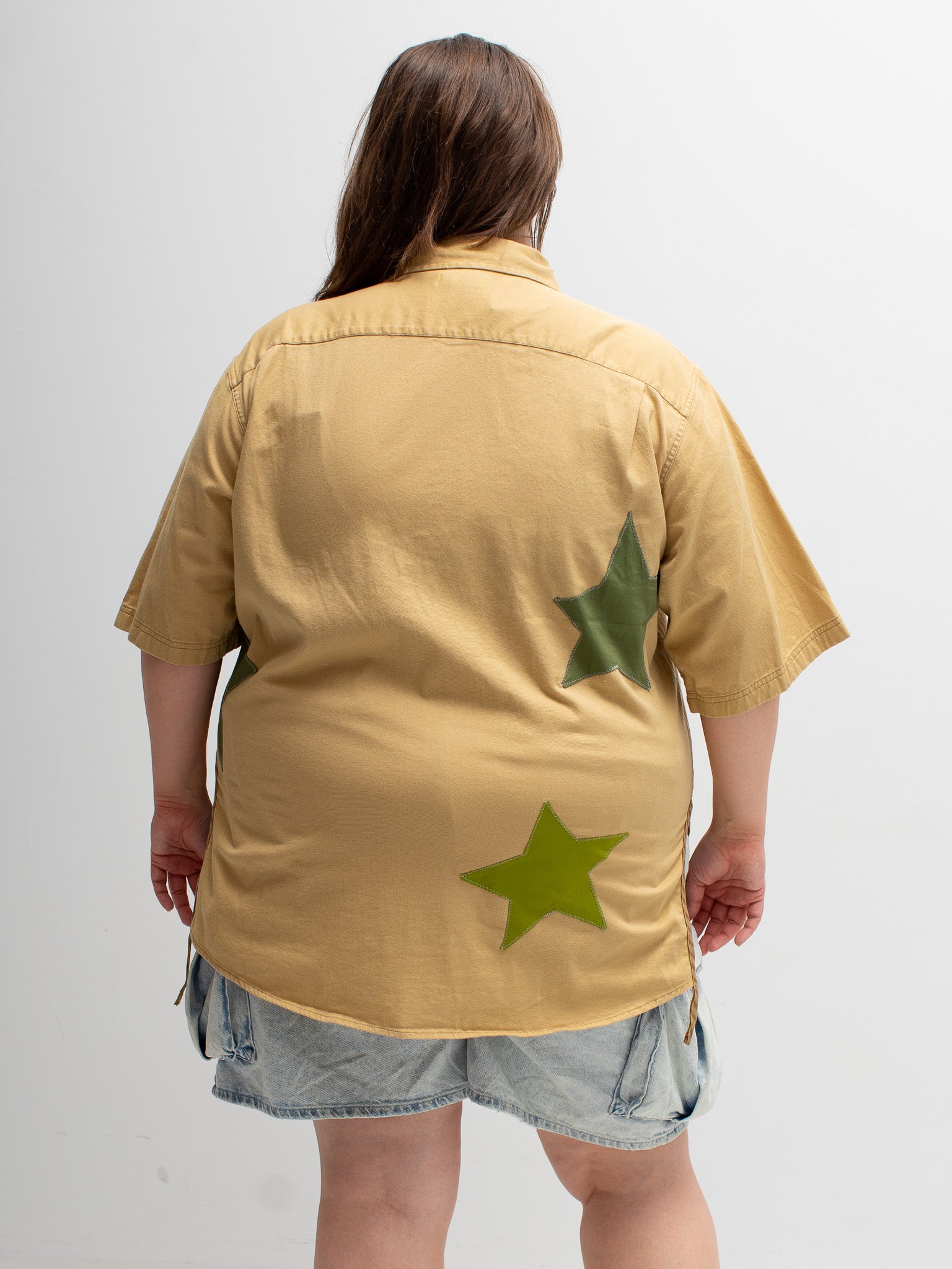 Tiberi x BRZ - Khaki + Green Reworked Star Shirt (3X)