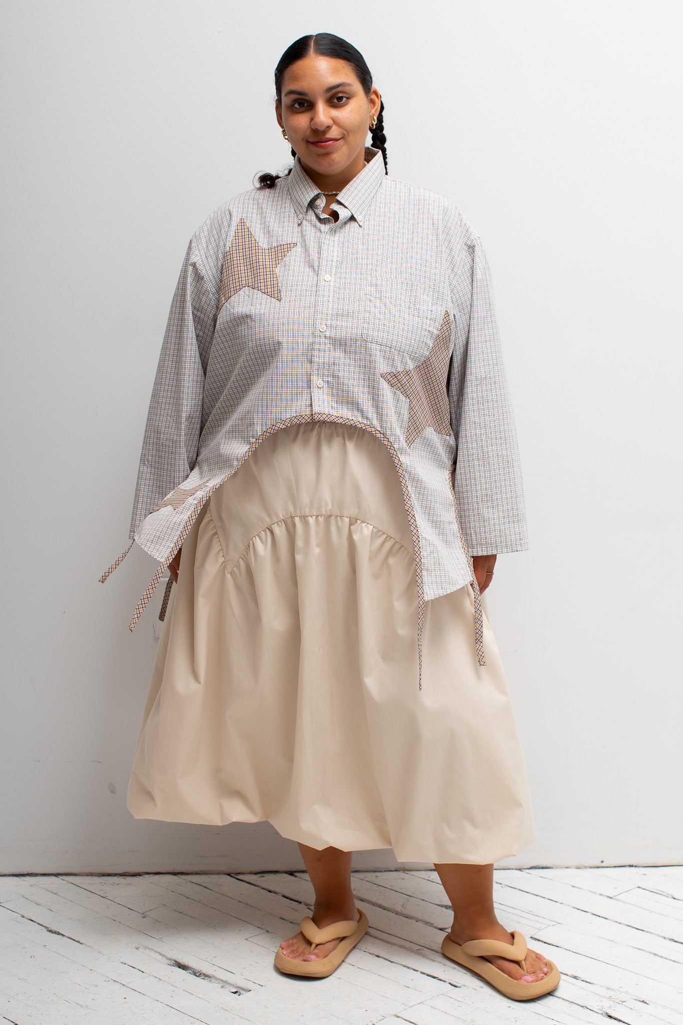 Tiberi - Gray and Beige Reworked Star Shirt (2X)