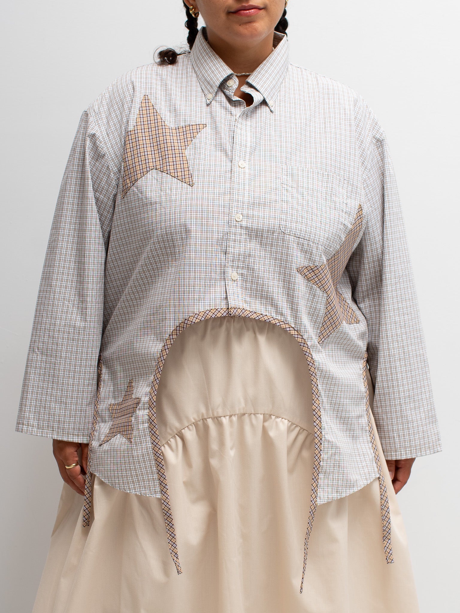 Tiberi - Gray and Beige Reworked Star Shirt (2X)