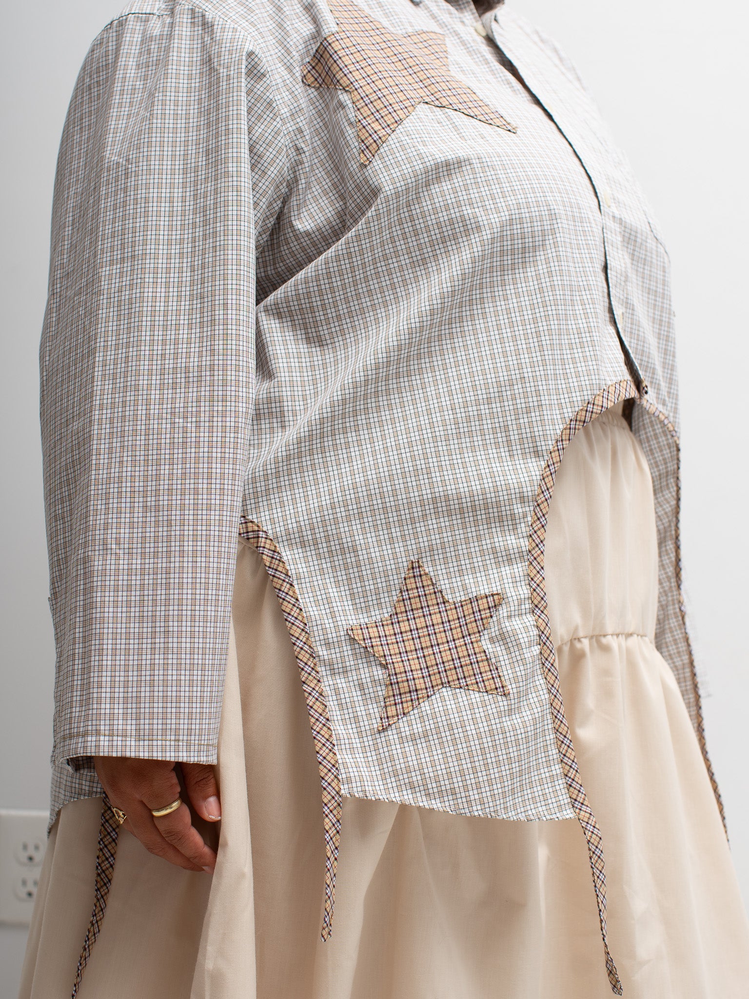 Tiberi - Gray and Beige Reworked Star Shirt (2X)