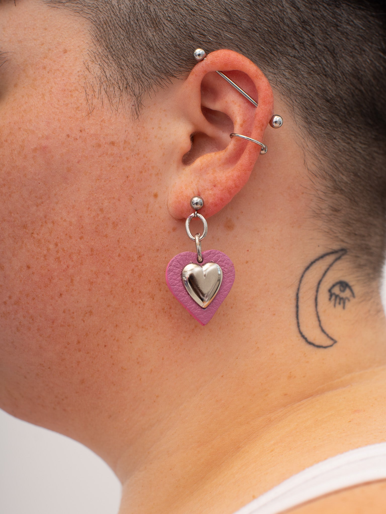 Danielle Bernard Design - Leather Heart Earrings