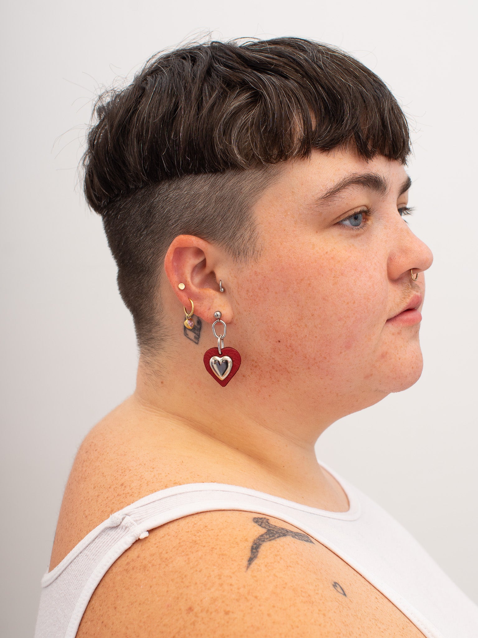 Danielle Bernard Design - Leather Heart Earrings