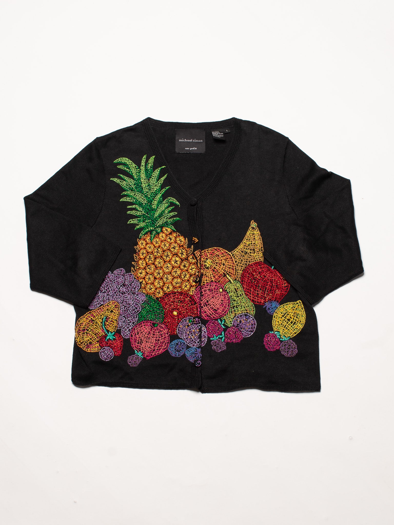 Michael Simon - Beaded Fruits Sweater (L/XL)