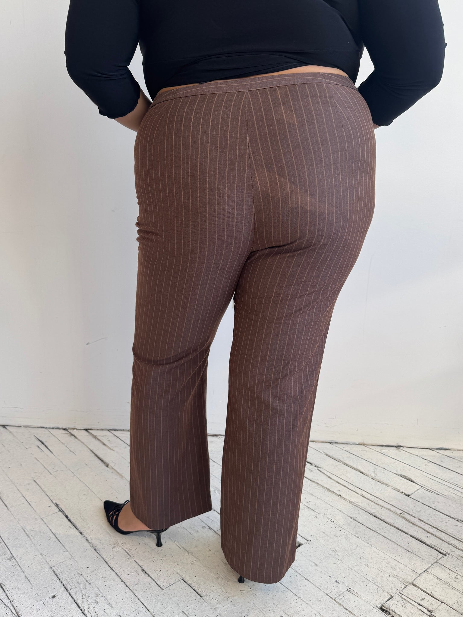 Vintage - Brown Pinstripe Pants (1X/2X)