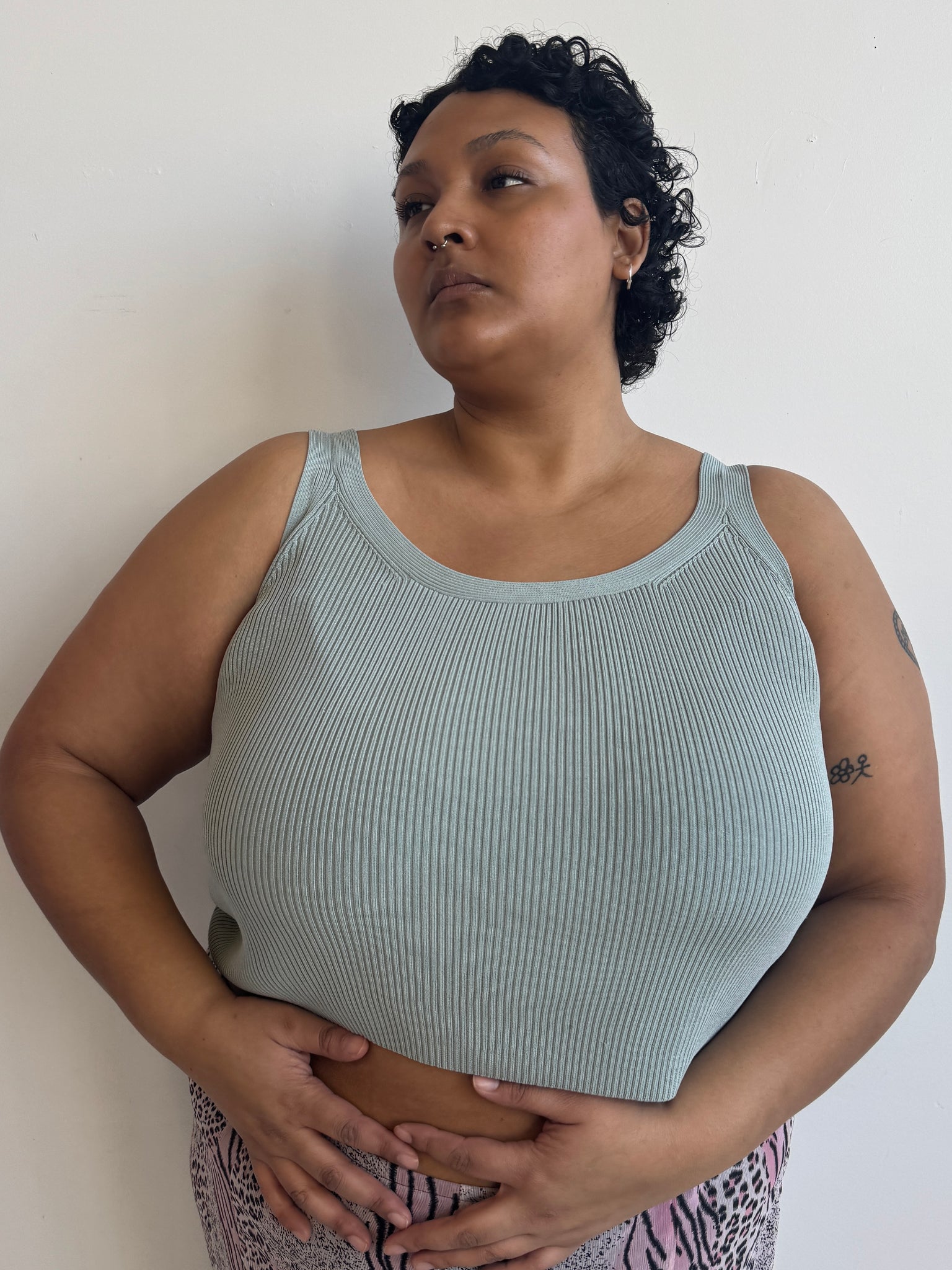 Vintage - Sage Green Knit Tank (L-2X)