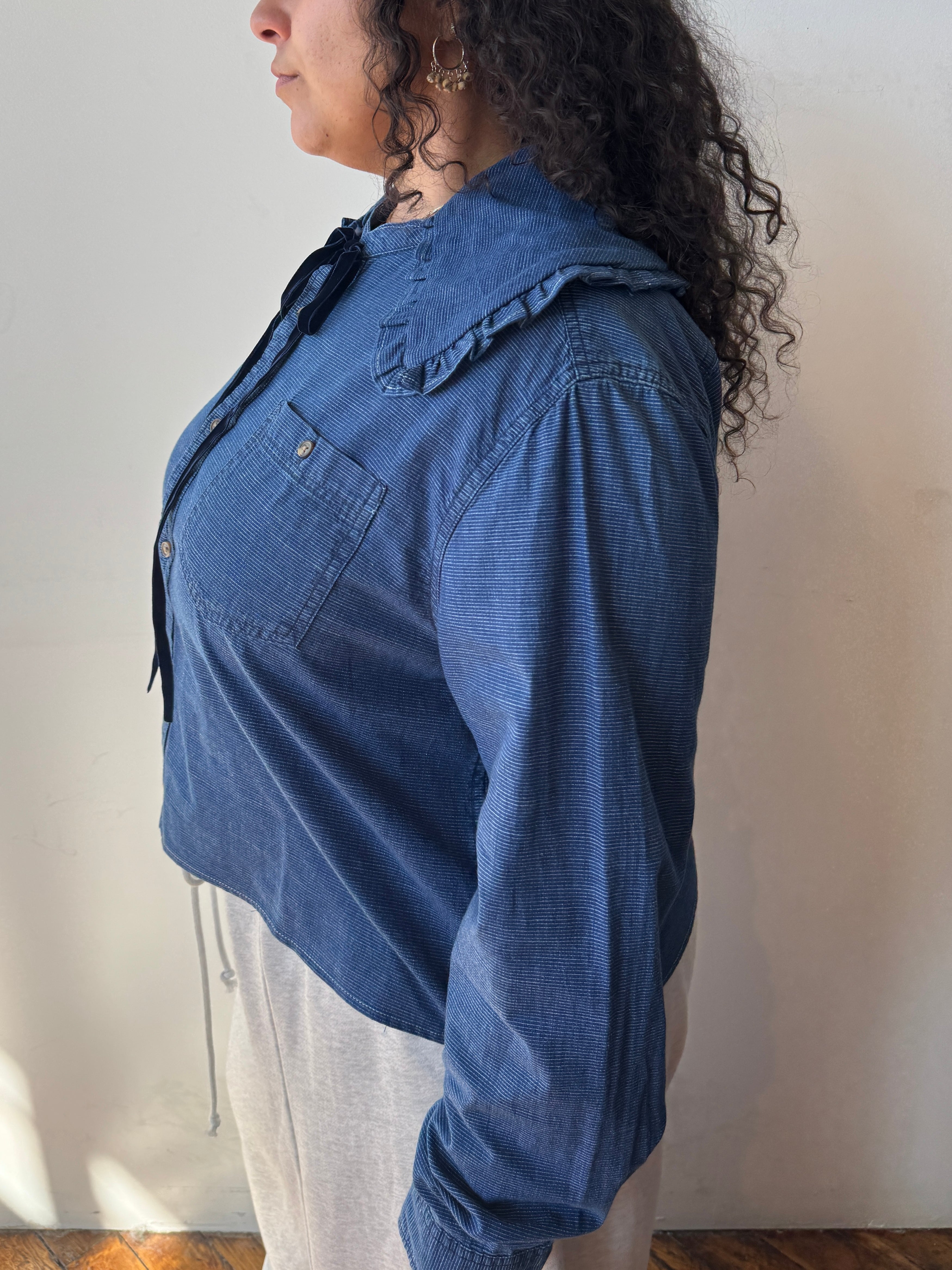 Grandpa's Shirts - Navy Lily Shirt (1X)