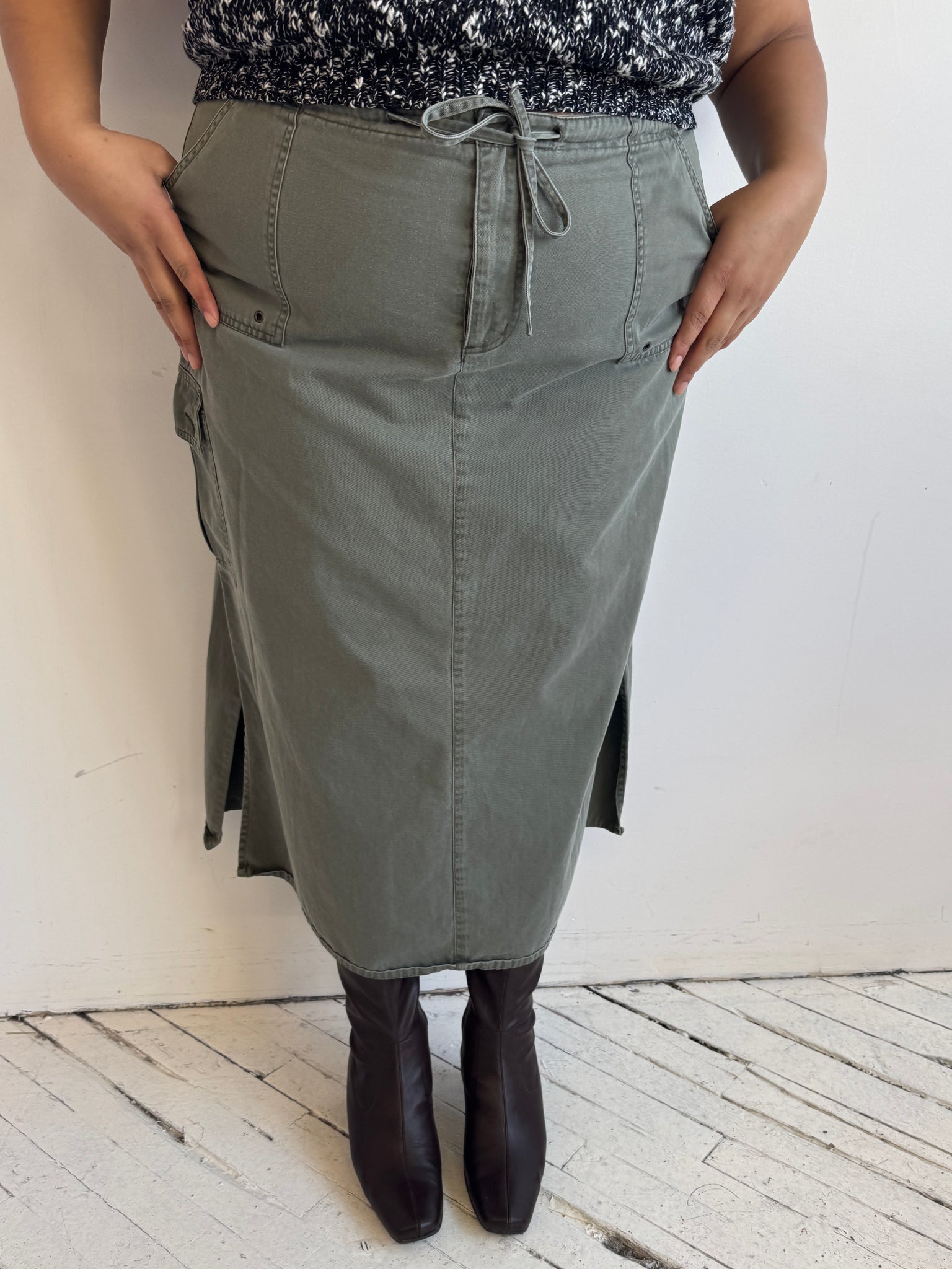 Vintage - Green Cargo Skirt (2X)