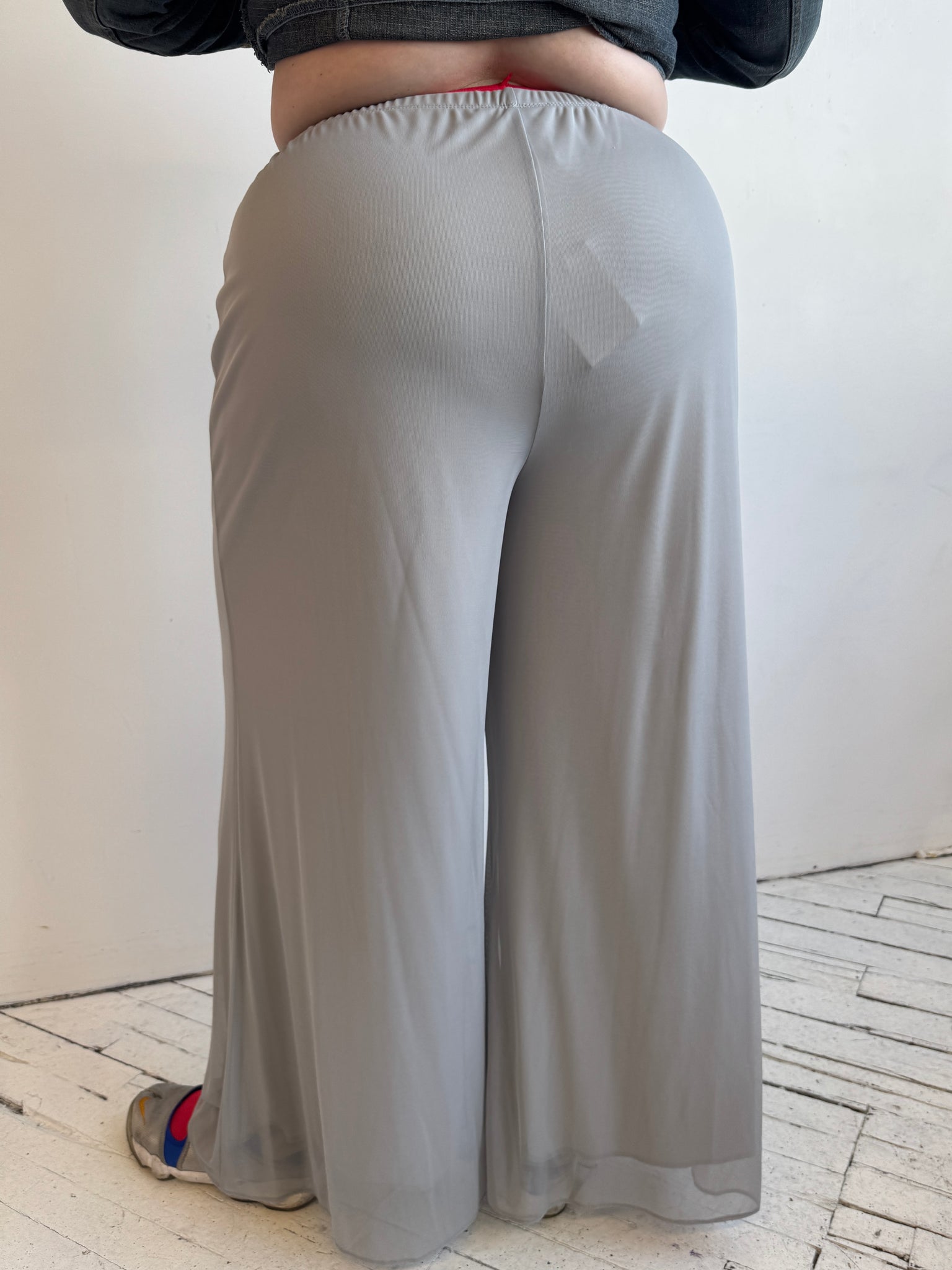 Vintage - Gray Mesh Flowy Pants (XL-2X)