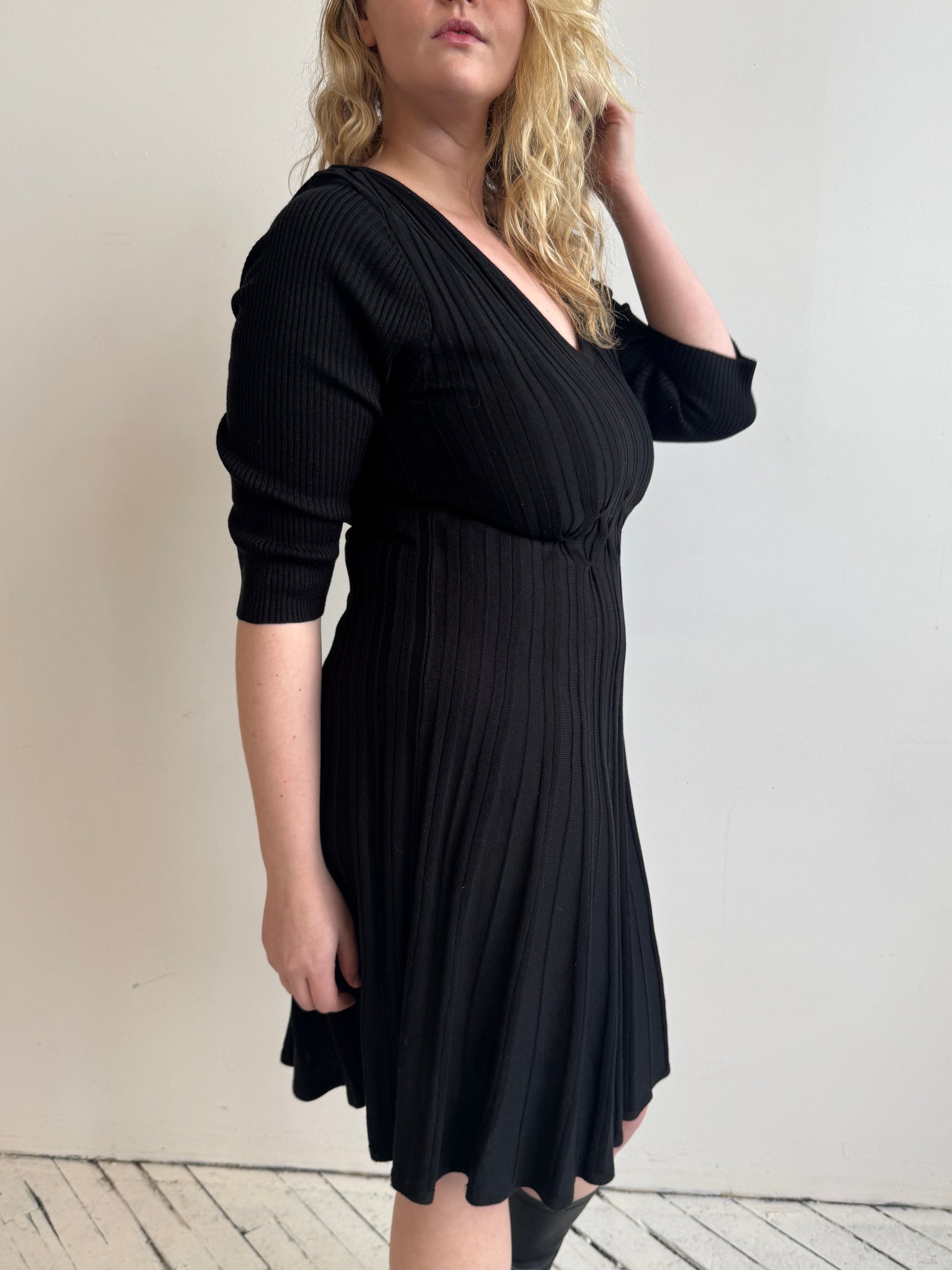 Vintage - Black Sweater Dress (L)